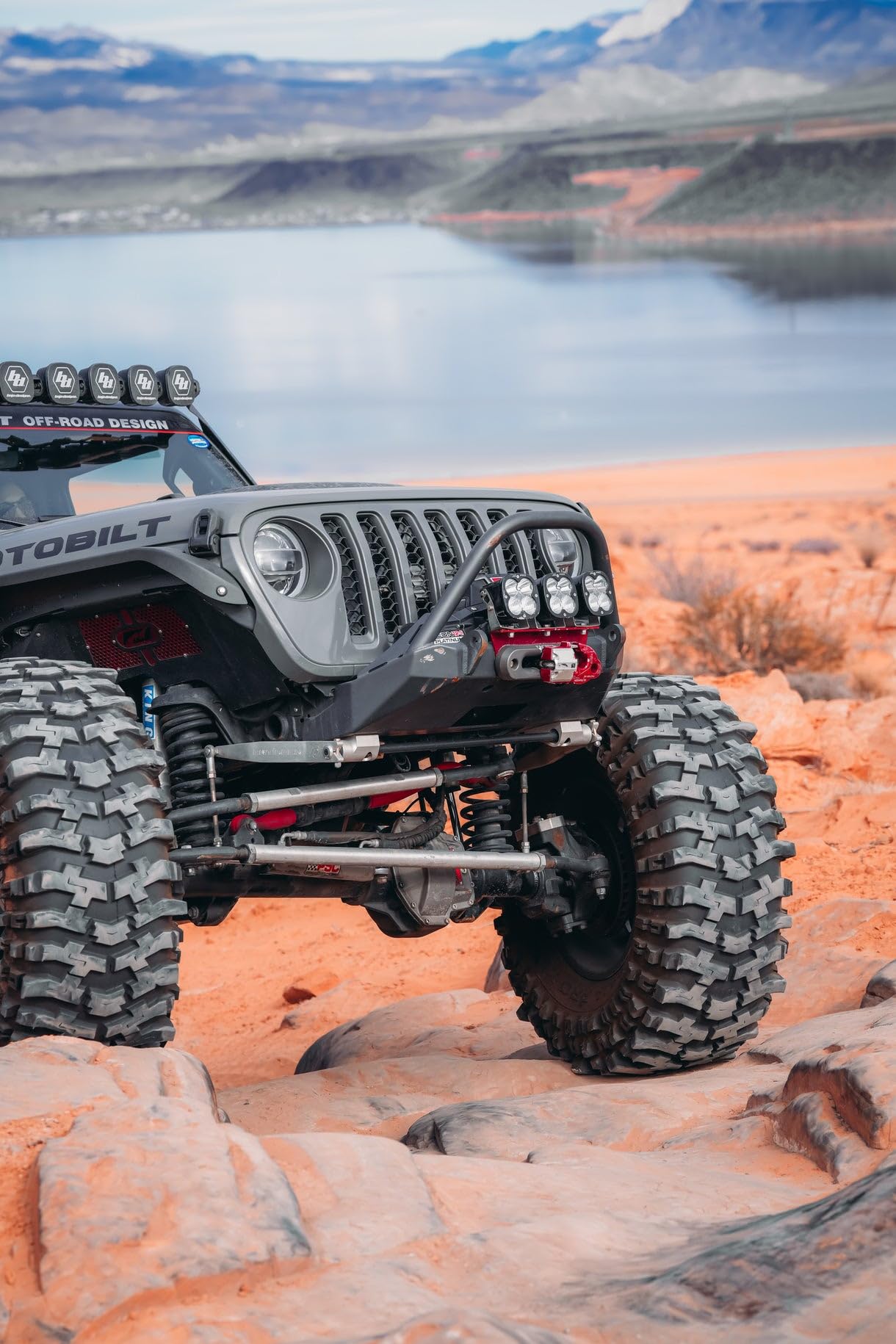 Motobilt Frame Chop Tomahawk Front Bumper w/Bull Bar for Jeep JK, JL, JT