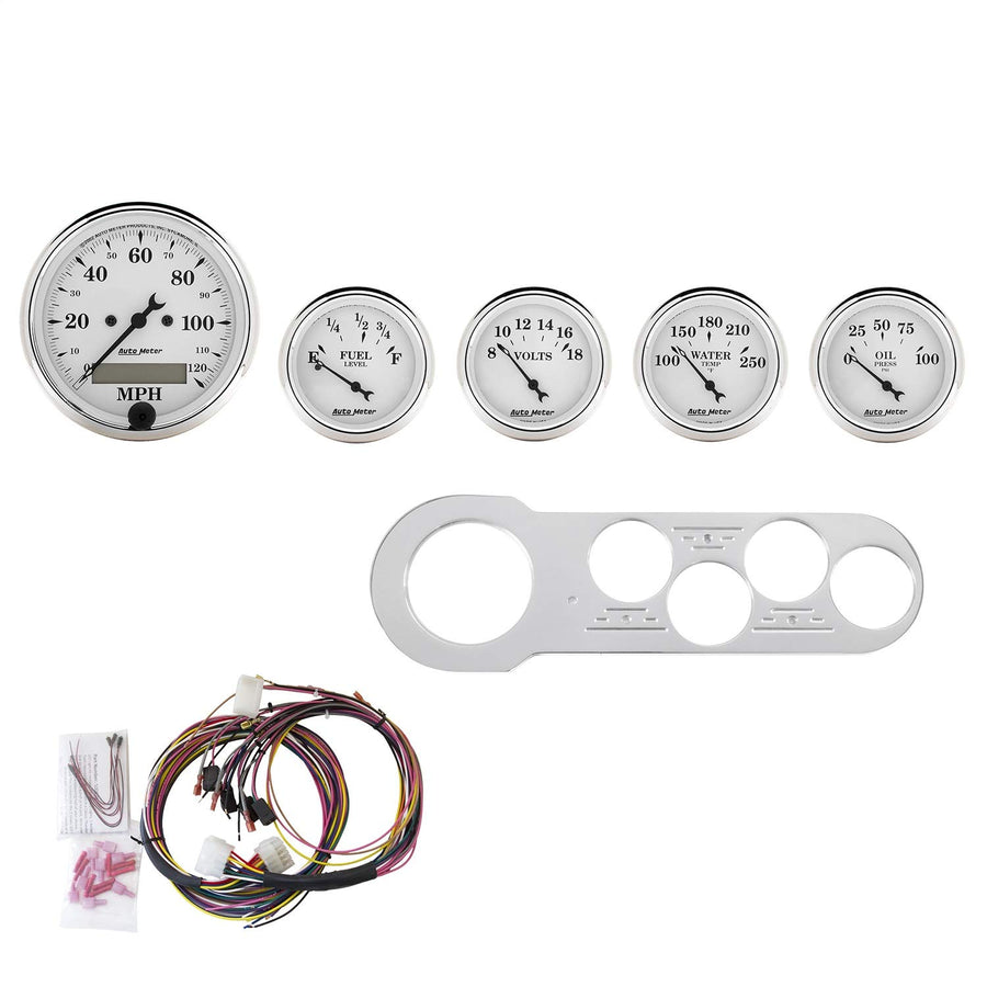 Gauge AutoMeter Kit, 5 Pc, Chevy Car 53-54, Mph/Fuel/Oilp/Wtmp/Bat, OTW