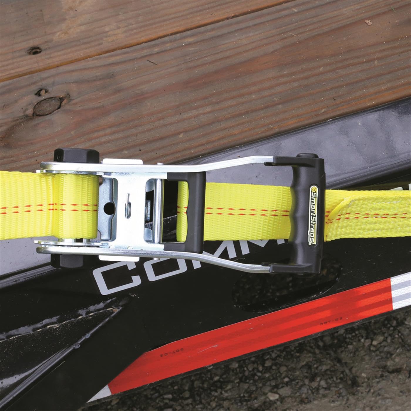 27-Foot SmartStraps Premium Ratchet Straps, Yellow (1pk) – 10,000 lbs Break Strength, 3,333 lbs Safe Work Load - Commercial Tie-Downs Designed for Heavy-Duty Transport - Safely Haul Large Equipment, Tractors, Vehicles and More