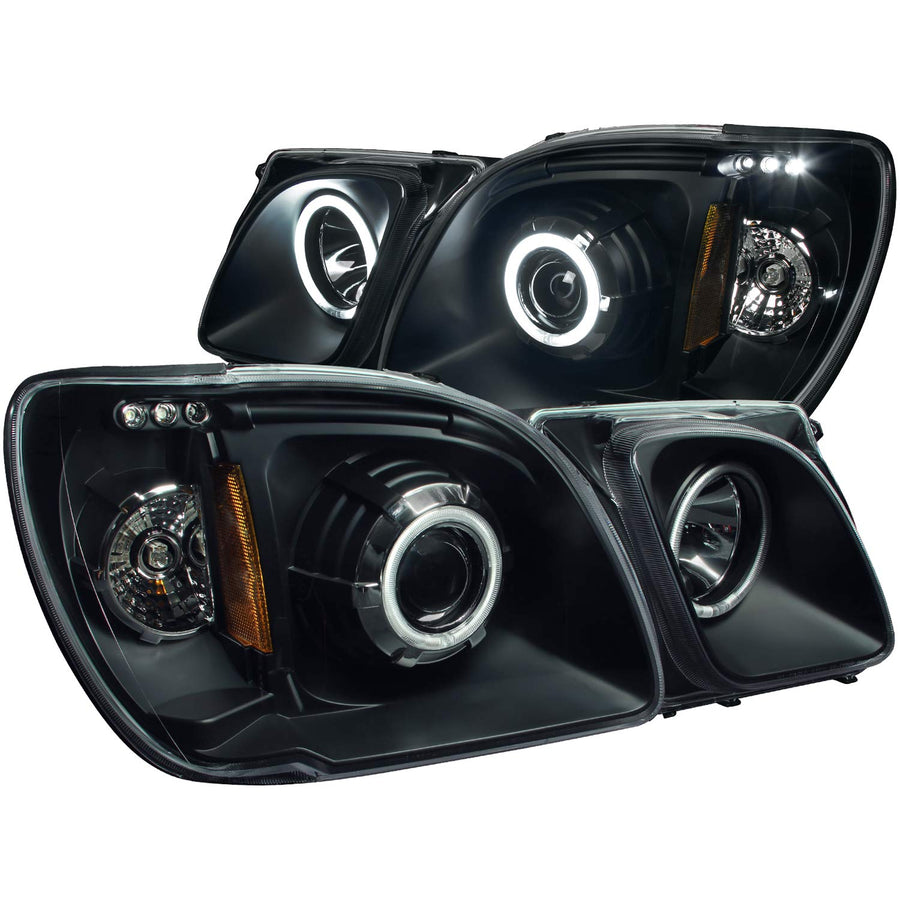 Black Clear/Amber AnzoUSA 111170 Projector Halo Headlight for Lexus LX470 - (Sold in Pairs)