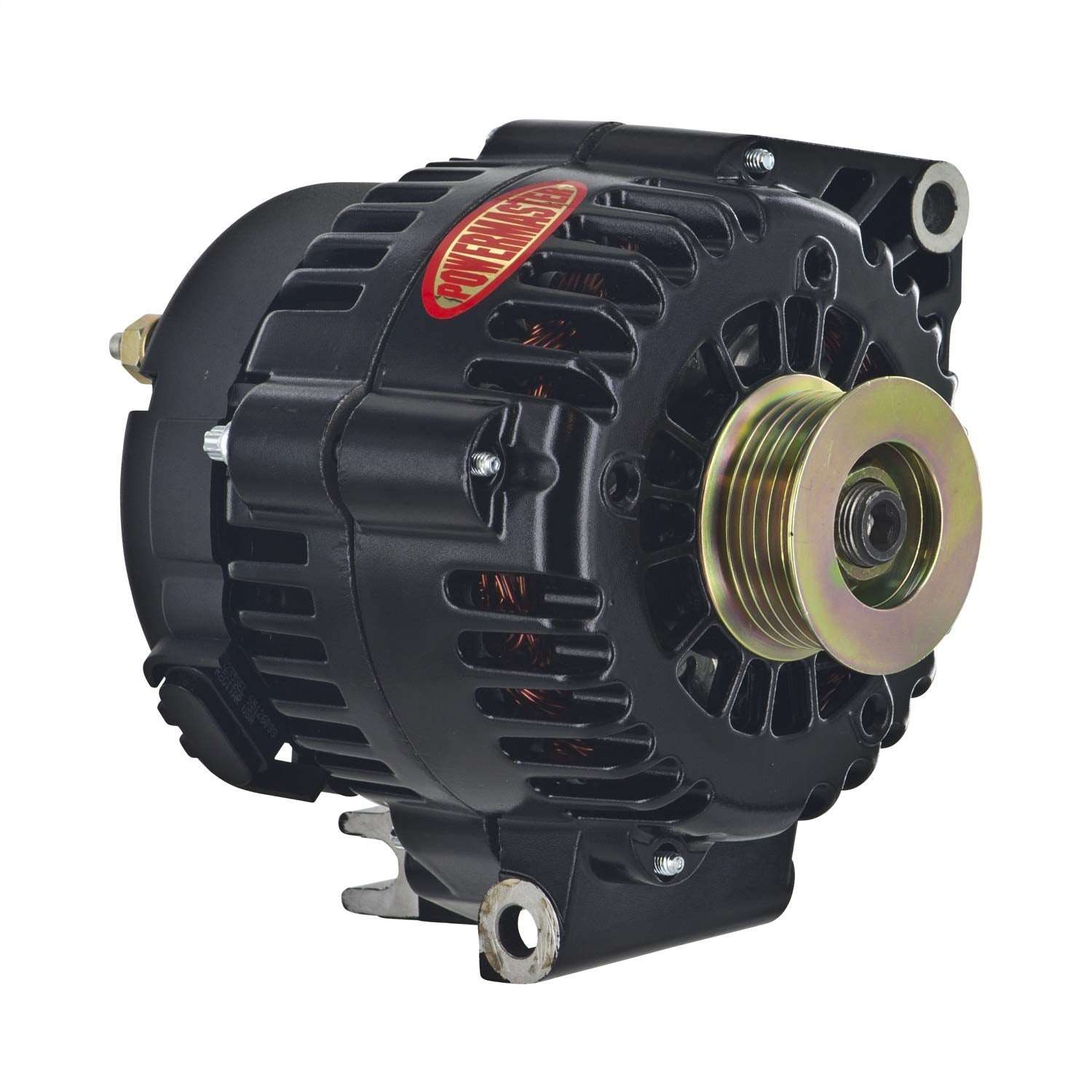 Black Powermaster 58287 Alternator (AD230 165A 6 Groove Pulley Side Mating OE Hookup PLFS)