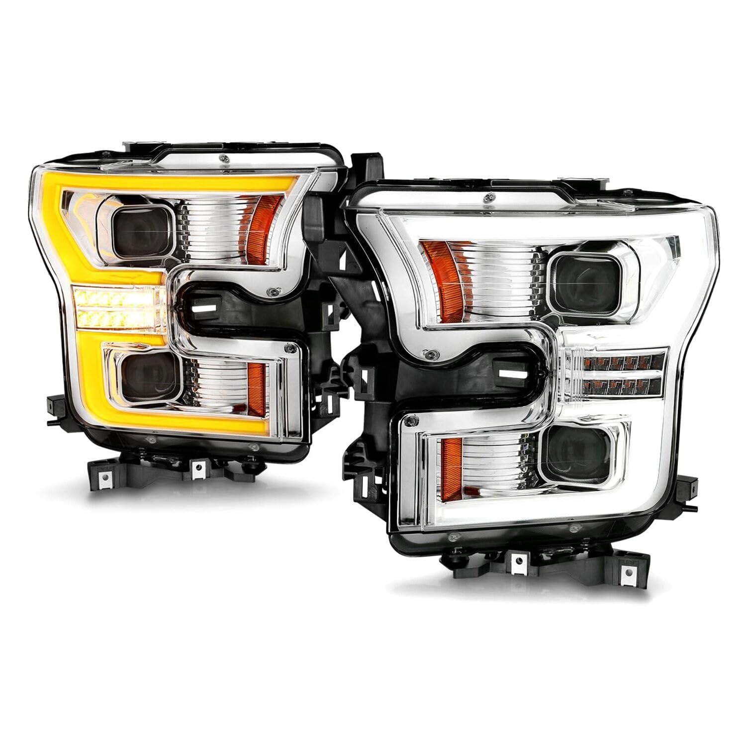Chrome Anzo Seqential DRL Bar Projector LED Headlights