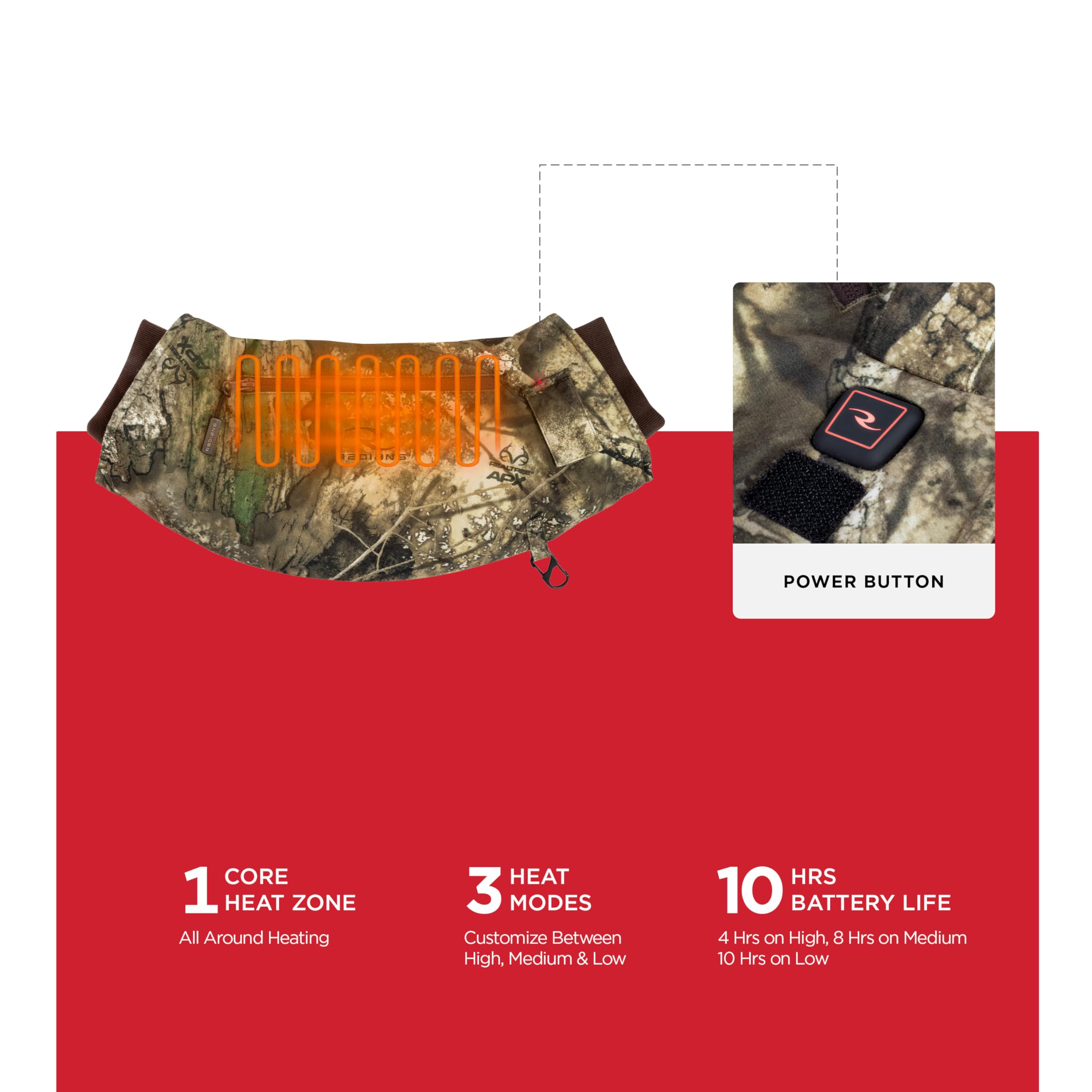 Radians Cold Weather RHG-A900 Wind Resistant Heated Hand Warmer Kit with Battery - Camo