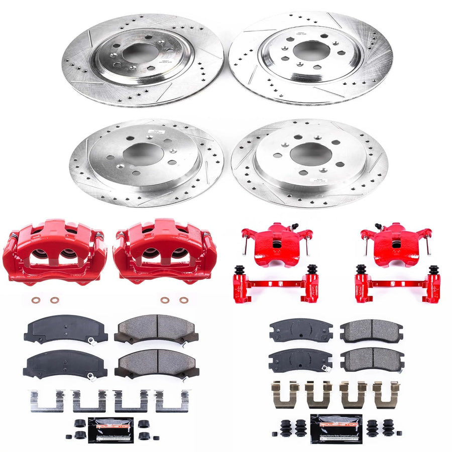 Power Stop Z23 Evolution Sport Front & Rear Brake Caliper Kit- Brake Pads, Brake Rotors and Brake Calipers