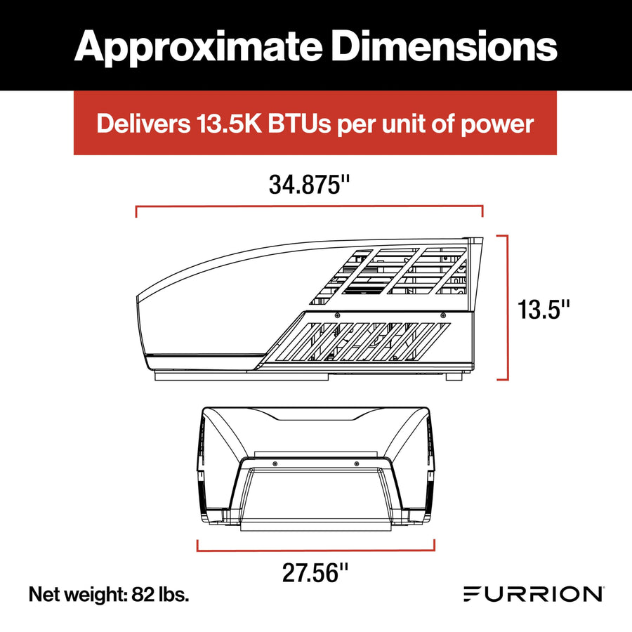 Furrion HE Chill RV Roof Air Conditioner (R32) - 13.5K BTU, Black - FACR13HESA2-BL-AM