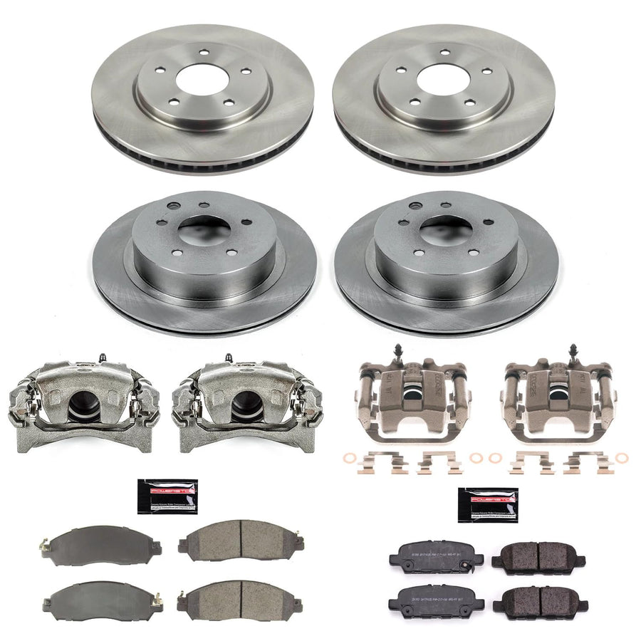 Power Stop Autospecialty Brake Caliper Kit- Front and Rear OE Brake Rotor, Brake Pads & Calipers