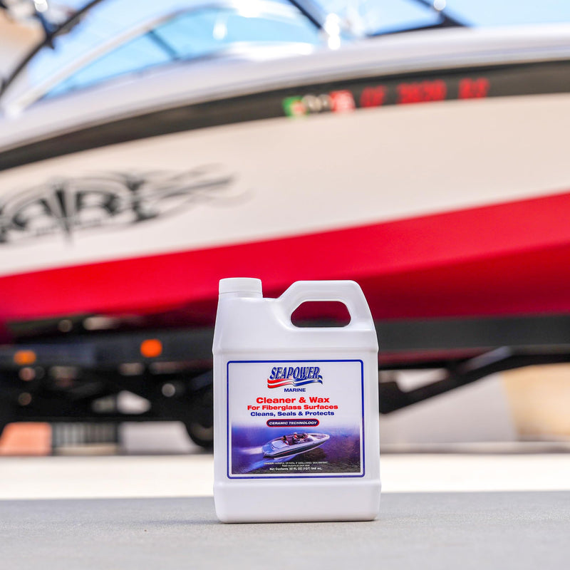 SQ-32 Marine Cleaner and Wax Seapower with Carnauba and Silicone - 32 oz.