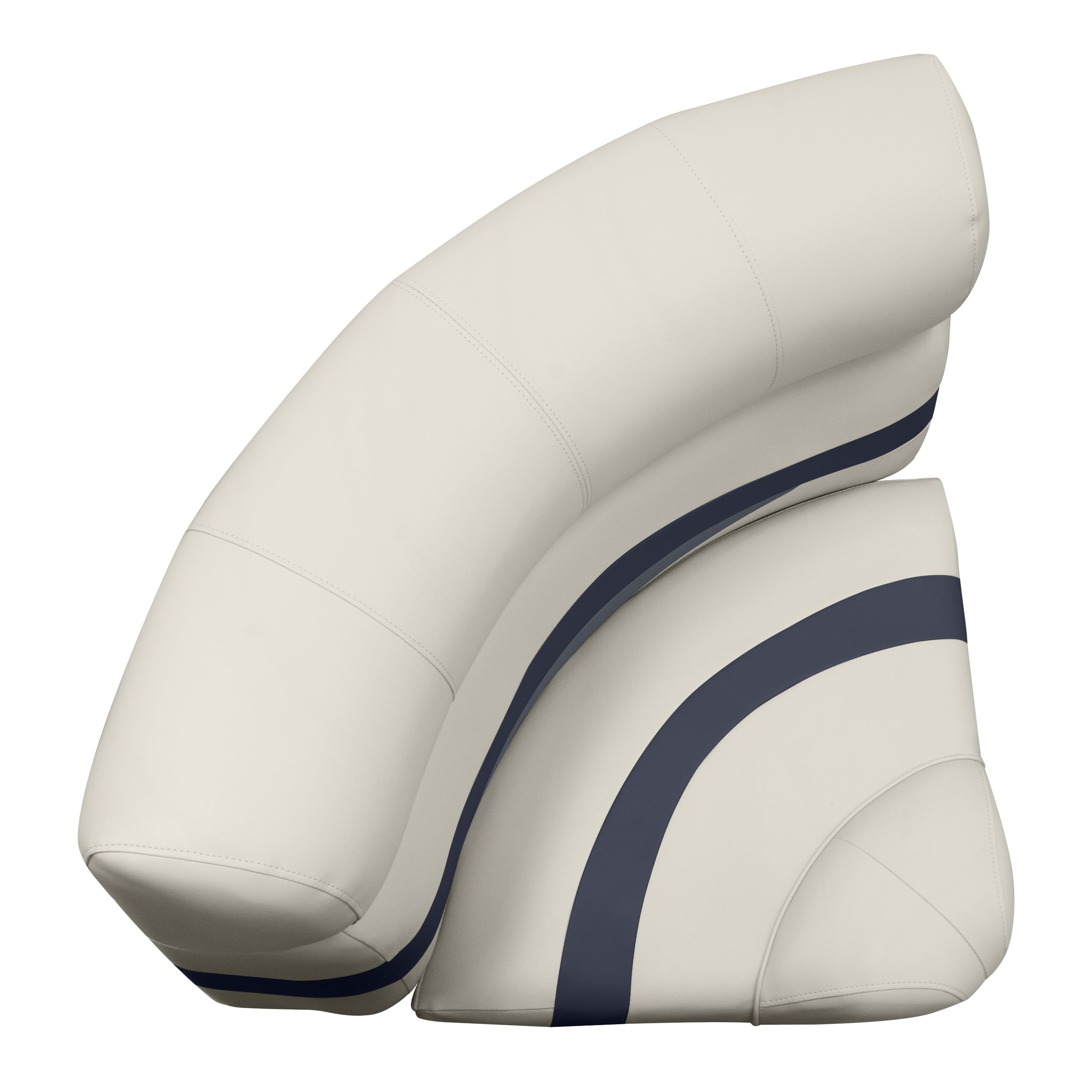 Wise Premier Series BM11028-986 Pontoon 28" Radius Corner Seat Cushion Set, Platinum/Spectra Navy/Cobalt