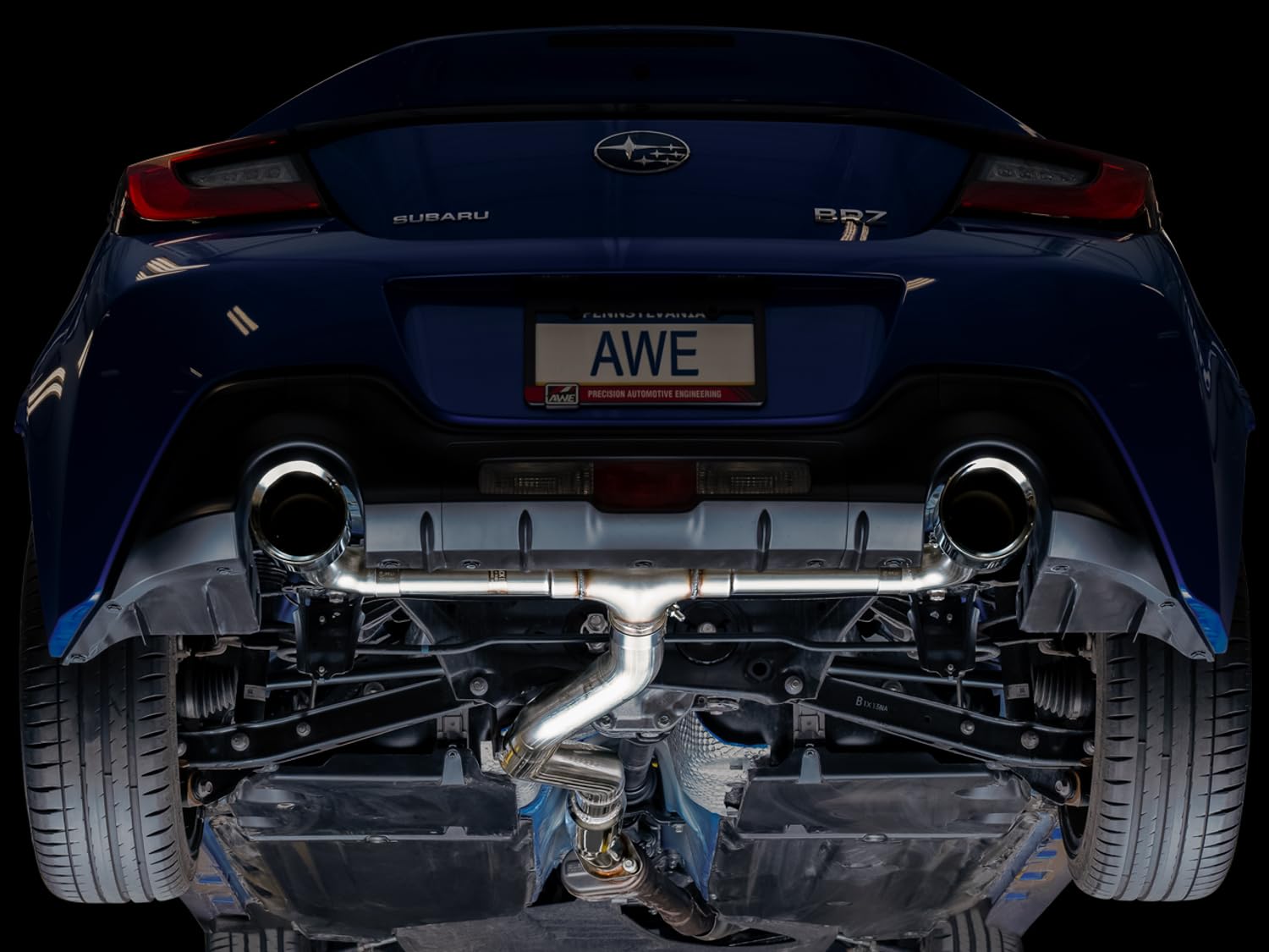 Subaru BRZ/ AWE Toyota GR86/ Toyota 86 Track Edition Cat-Back Exhaust- Chrome Silver Tips