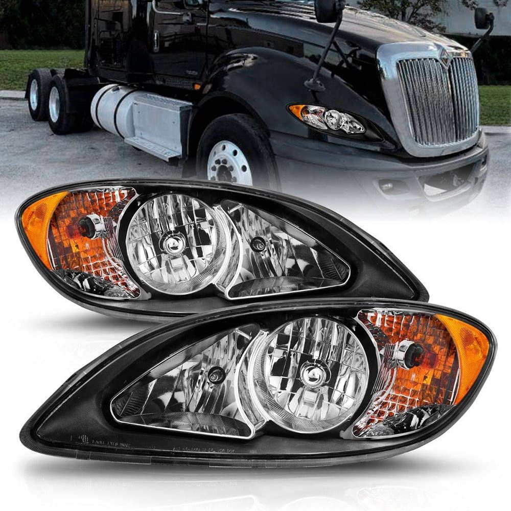 2008-2016 International Prostar ANZO Crystal Headlights Black Housing (OE Replacement) (131032)