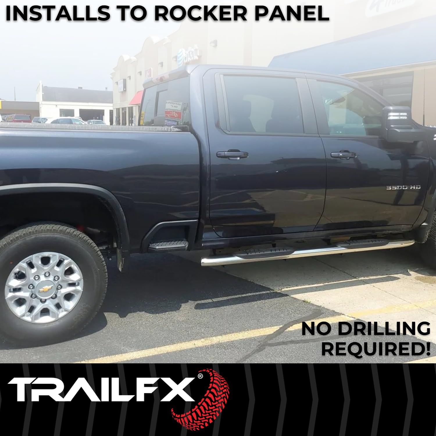 Trail FX Nerf Bar Polished Stainless Steel Fits Ram 1500 Quad Cab 2019-2025 with Welded End Caps Step Pads Rocker Panel Mount Running Board Pair with 5 Inch Oval Bent