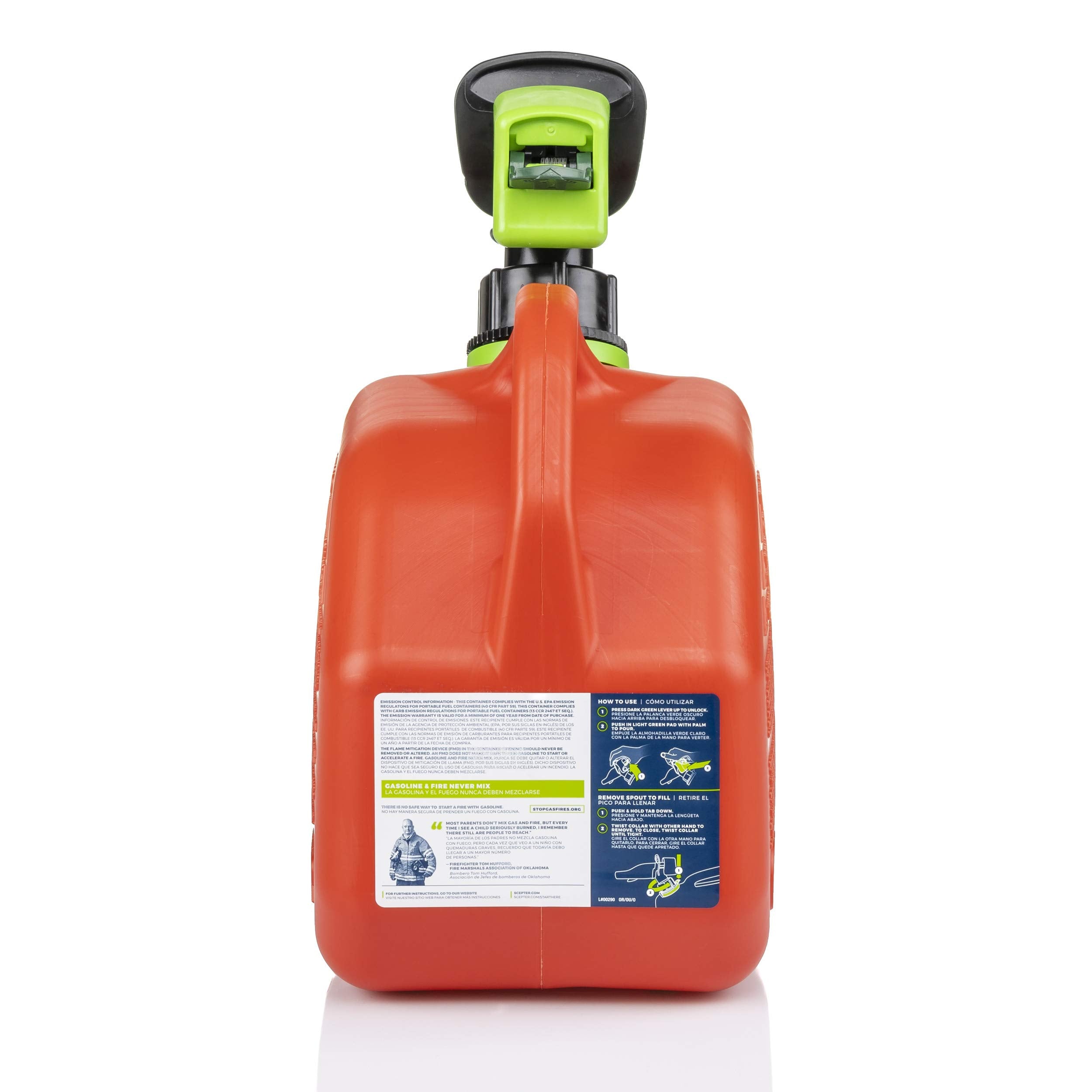 1 gal. Gas Can,Red,PP,11-3/4"Hx5-61/64"W