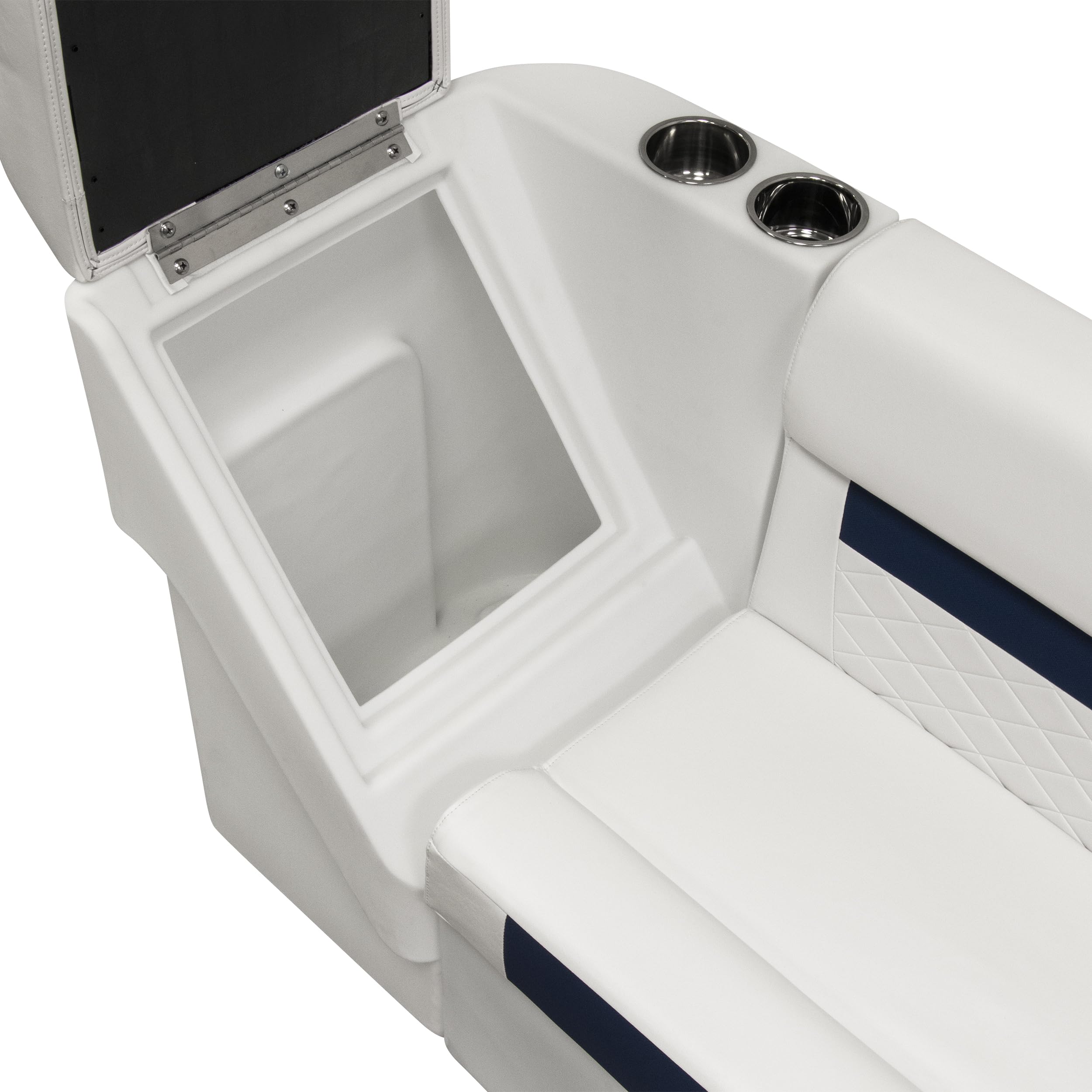 Wise DLX Series Pontoon Right Radius Lean Back Recliner - White/Mariner Blue DLX1305R-1904