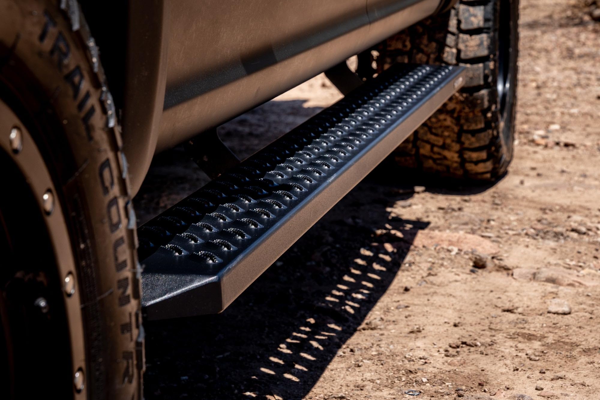 Raptor Series Running Boards 6.5in Wide Sawtooth Grip Black Aluminum Steps Compatible with SuperCrew 15-26 F-150 17-26 F-260/F-350 Super Duty