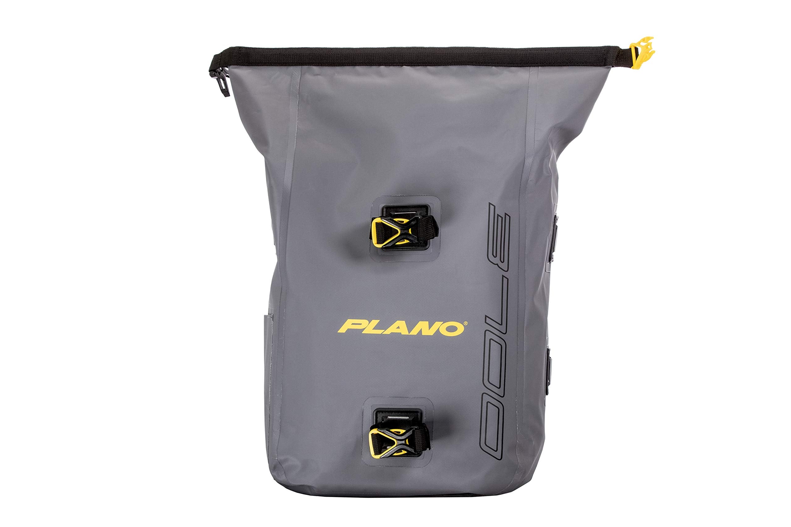 Plano Roll-Top Z-Series Waterproof Fishing Tackle Backpack, Gray Fabric, Includes 2 Clear 3700 StowAway Utility Boxes, Fishing Backpack with Tackle Boxes