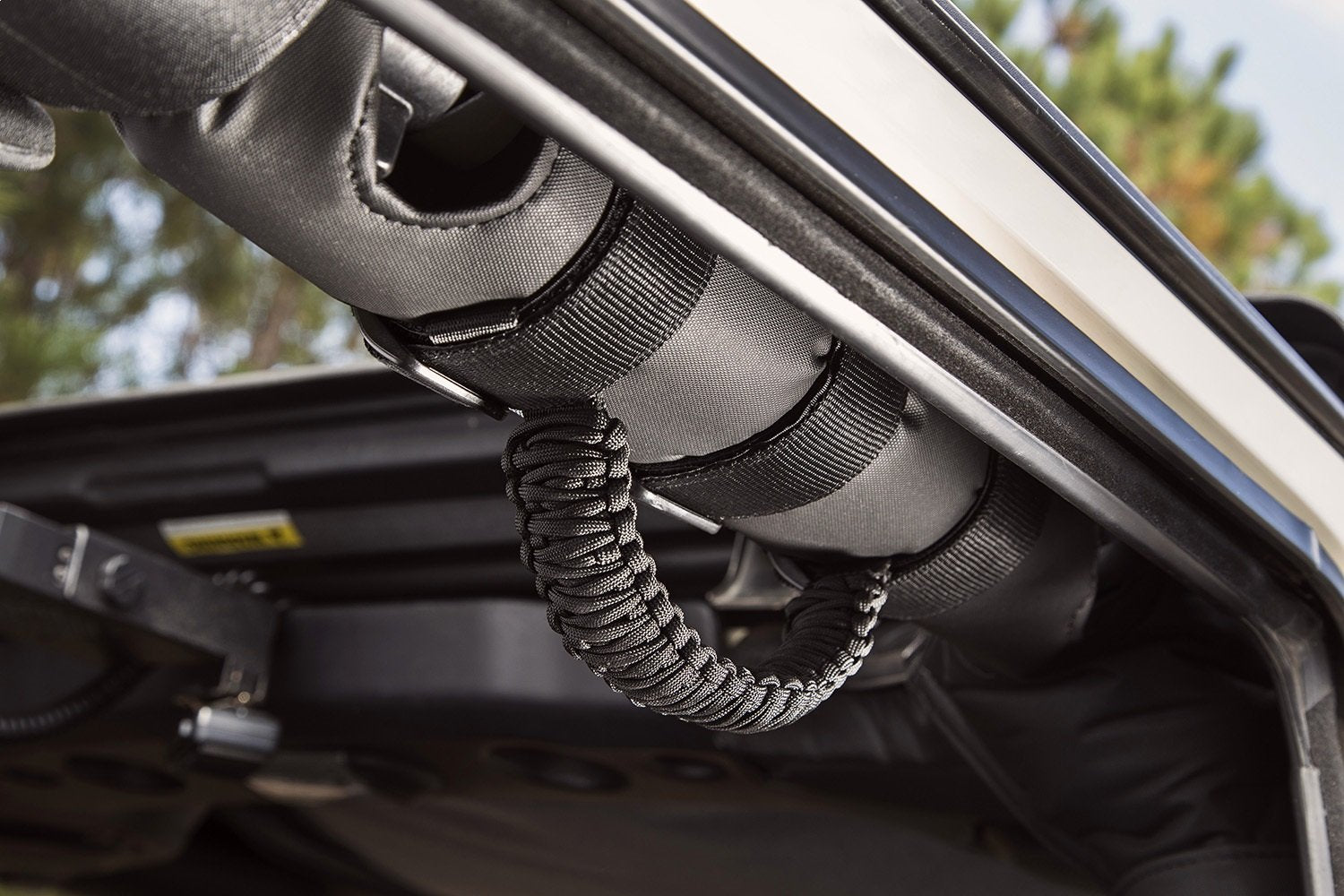 Grab Handle Kit Rugged Ridge 13505.30, Paracord, Black/Black; 55-Current Jeep CJ/Wrangler/Gladiator