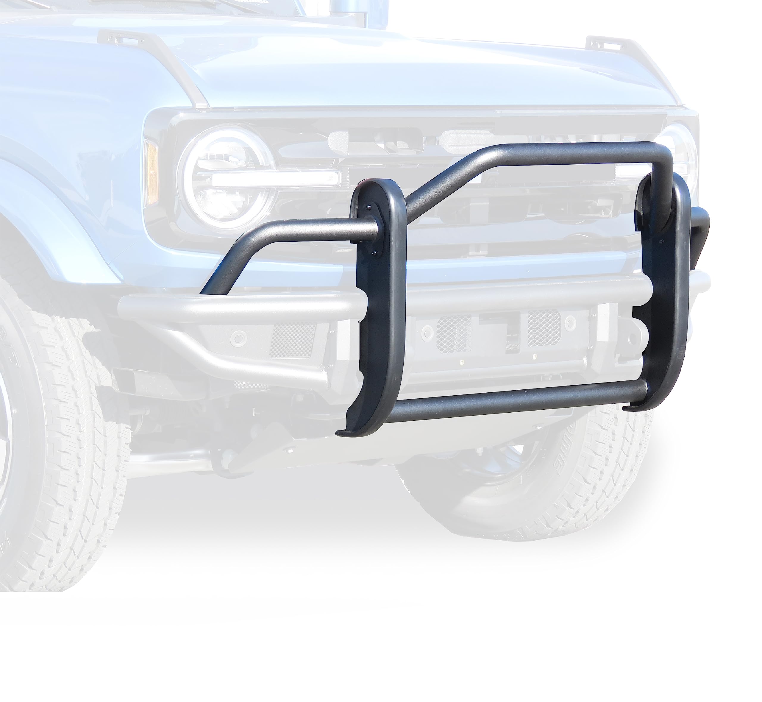 Tubular Grille Guard Black Horse Light Duty Matte Black Compatible with 2021-2024 Ford Bronco-GG-FB22