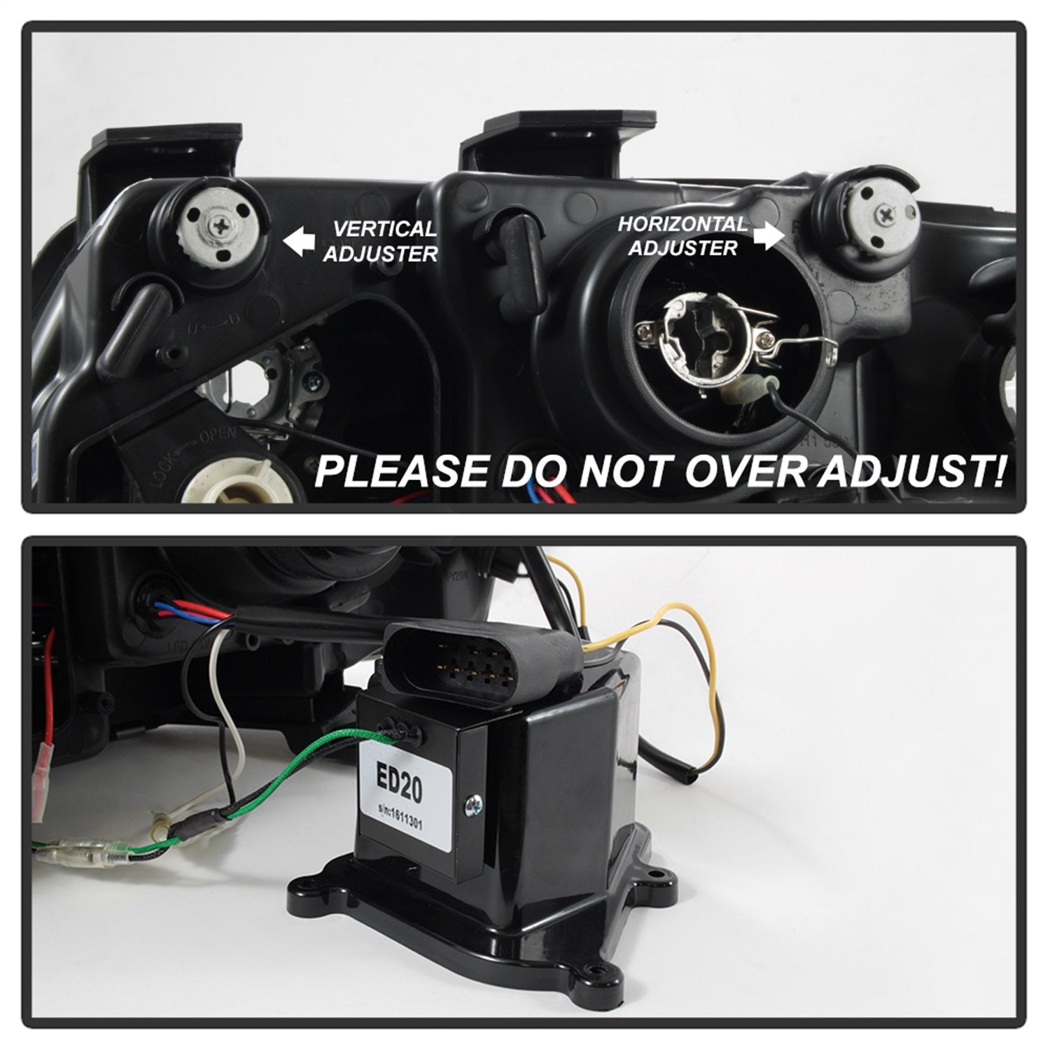 Audi A6 Black DRL LED Projector Headlight Spyder Auto PRO-YD-ADA601-DRL-BK