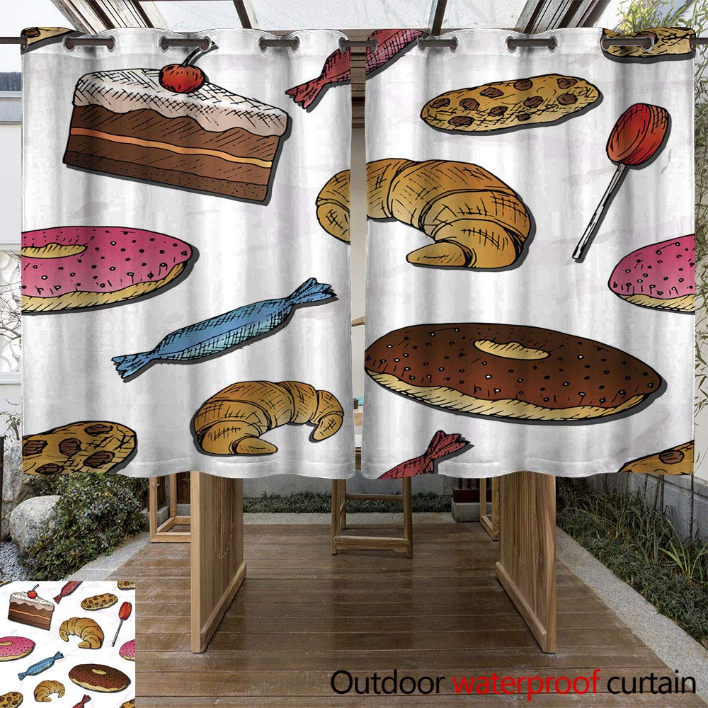 Home WinfreyDecor Patio Outdoor Curtain Sweet Food Set W108 x L72