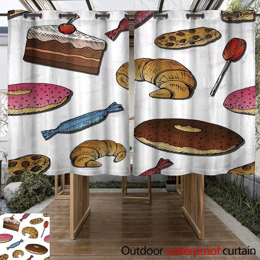 Home WinfreyDecor Patio Outdoor Curtain Sweet Food Set W108 x L72