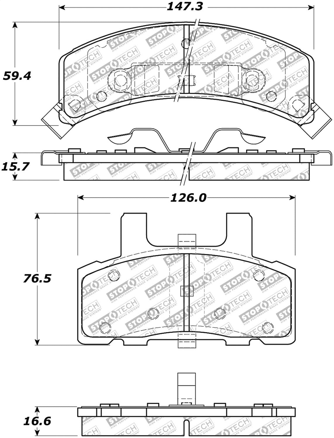 Brake Pads Stoptech 305.03690 Street Select with Hardware
