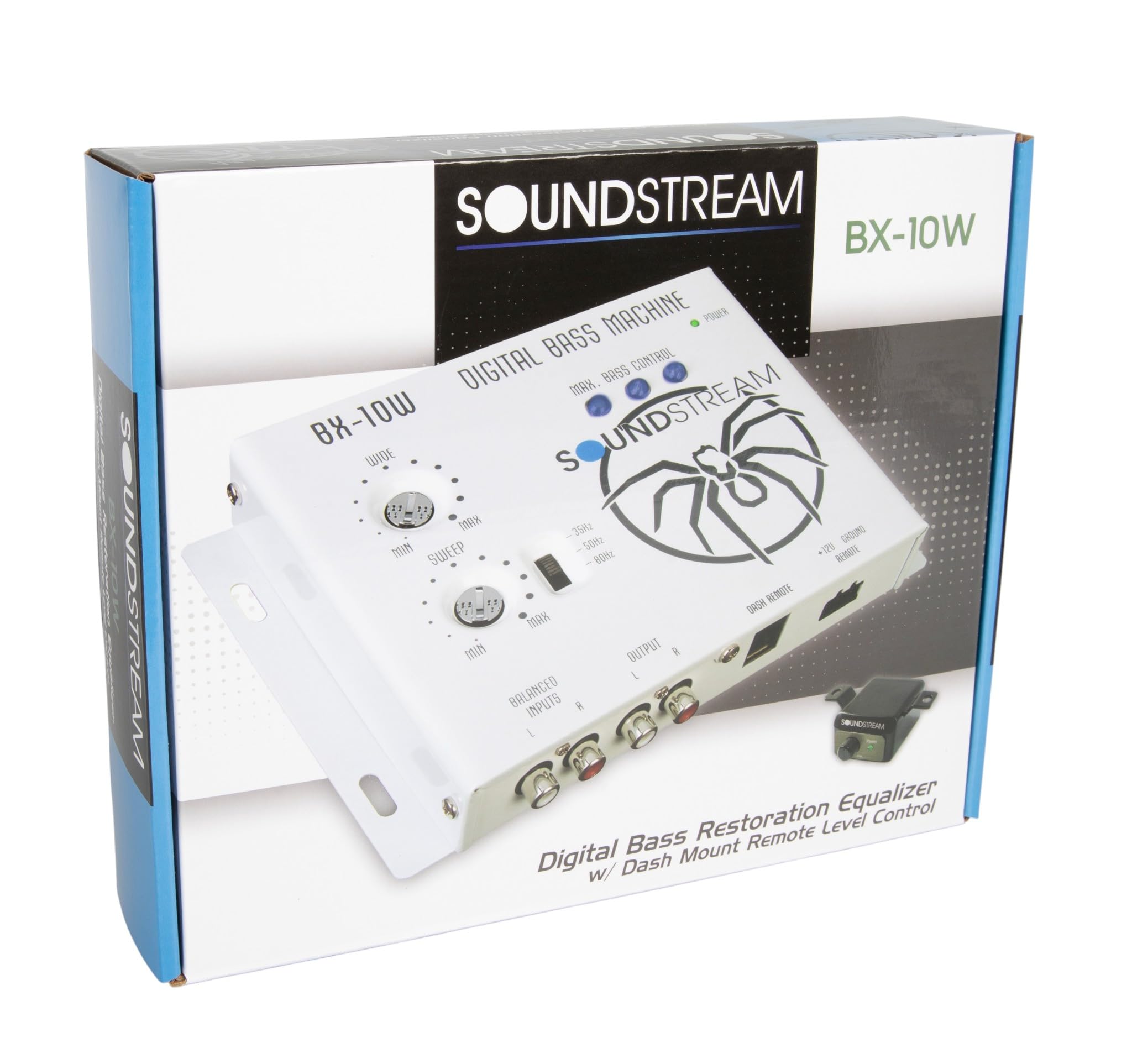 Bass Processor Soundstream BX-10W – White | Car Audio Bass Restoration Processor with Remote Control | Subwoofer Bass Booster and Epicenter Alternative for Factory & Aftermarket Sound Systems
