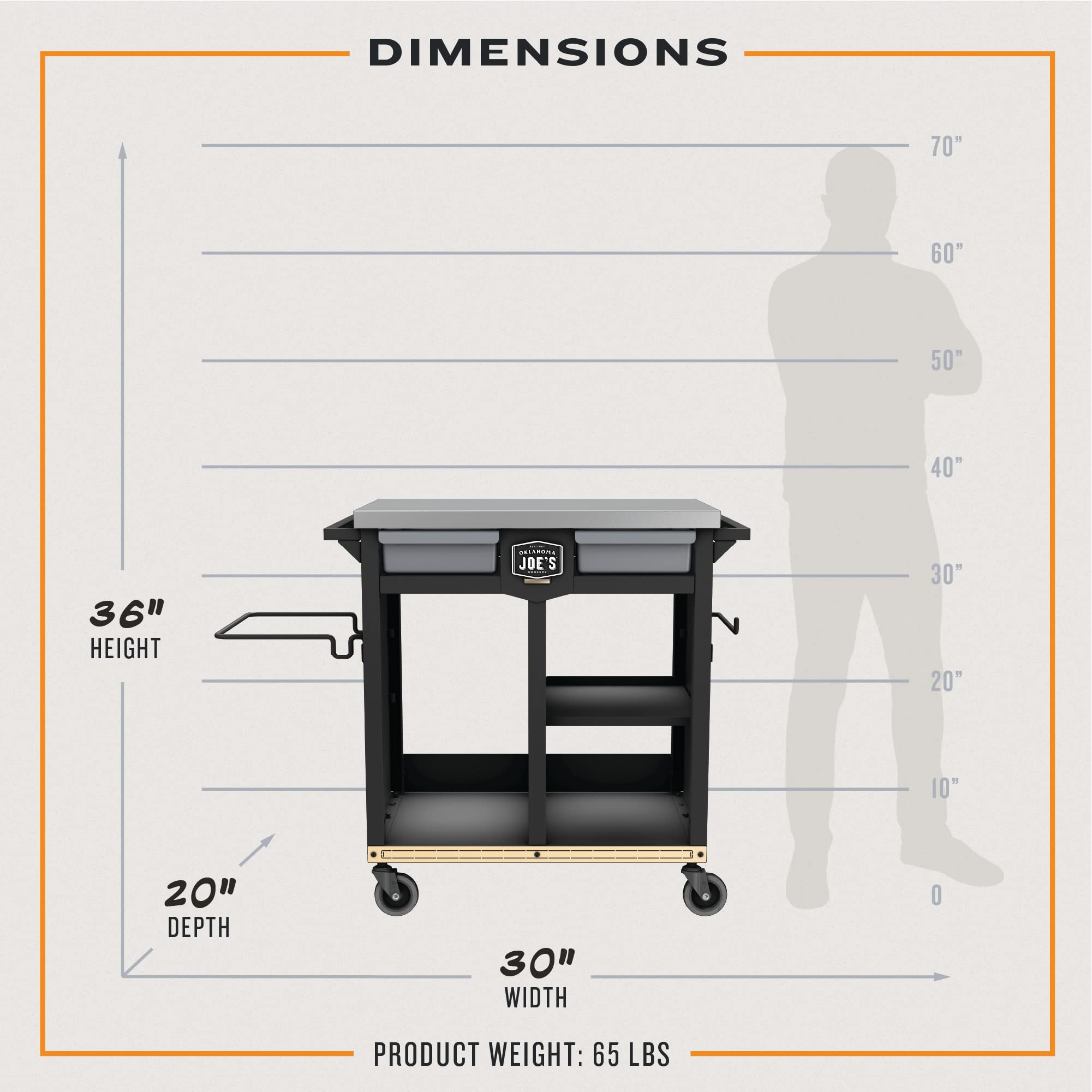 Workstation Oklahoma Joe's Prep & Storage Cart - 23252168