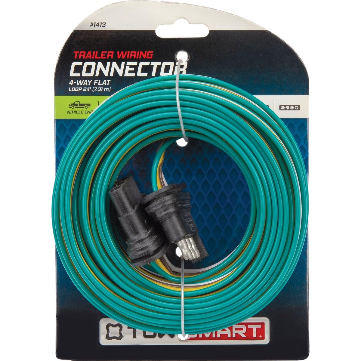 24 ft. TOWSMART Trailer End 4-Way Flat Trailer Light Wiring Connector