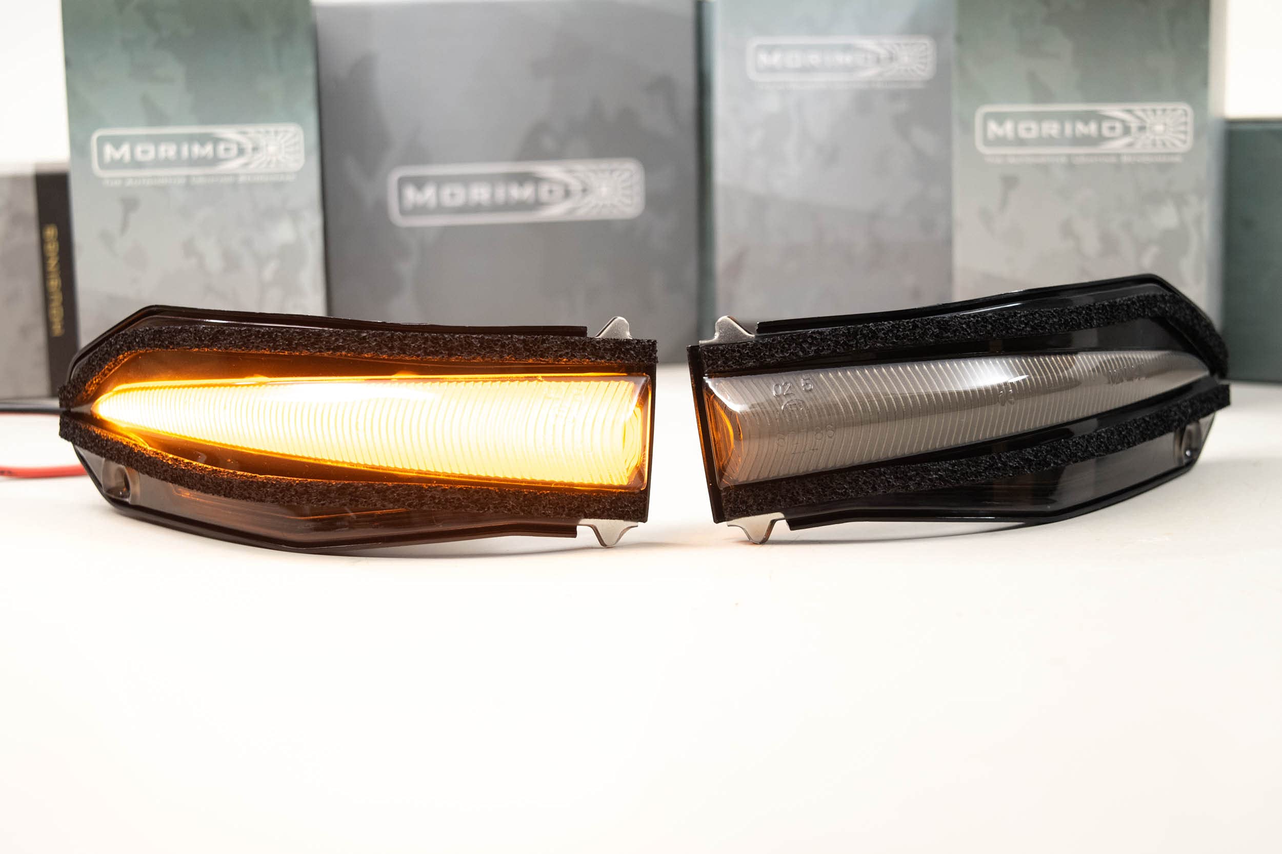 Morimoto XB LED Side Mirror Lights, Front Amber LED Lights, Smoked Housing Fits Toyota 4Runner (14-20), Plug and Play Assembly, Easy Install (1x LFM16)