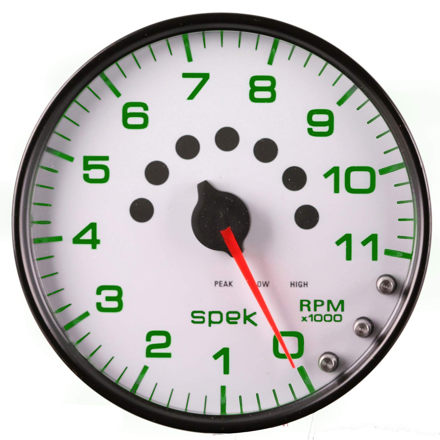 AutoMeter Gauge P23912 Tachometer (Spek-Pro 5", 11K RPM, with Shift Light & Peak Mem, White/Black, Spek-Pro)