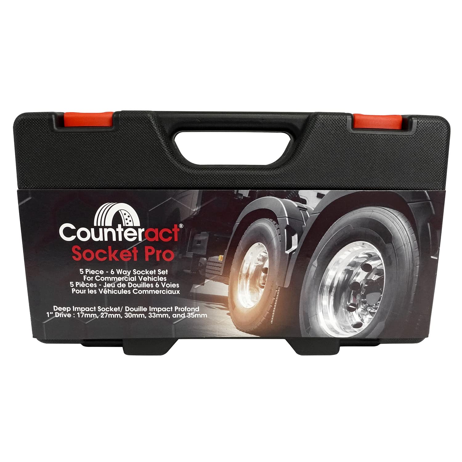 6 Way Socket Pro – Counteract 5pc Set - 17mm, 27mm, 30mm, 33mm, 35mm - 1" Drive
