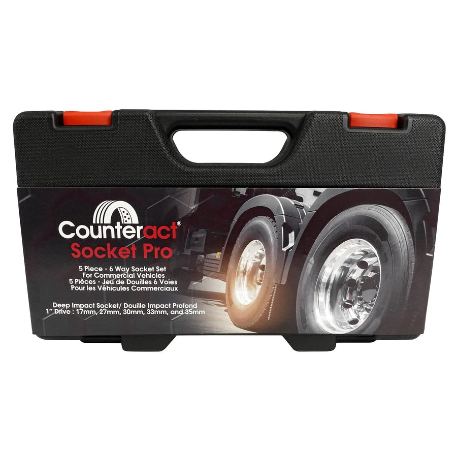6 Way Socket Pro – Counteract 5pc Set - 17mm, 27mm, 30mm, 33mm, 35mm - 1" Drive