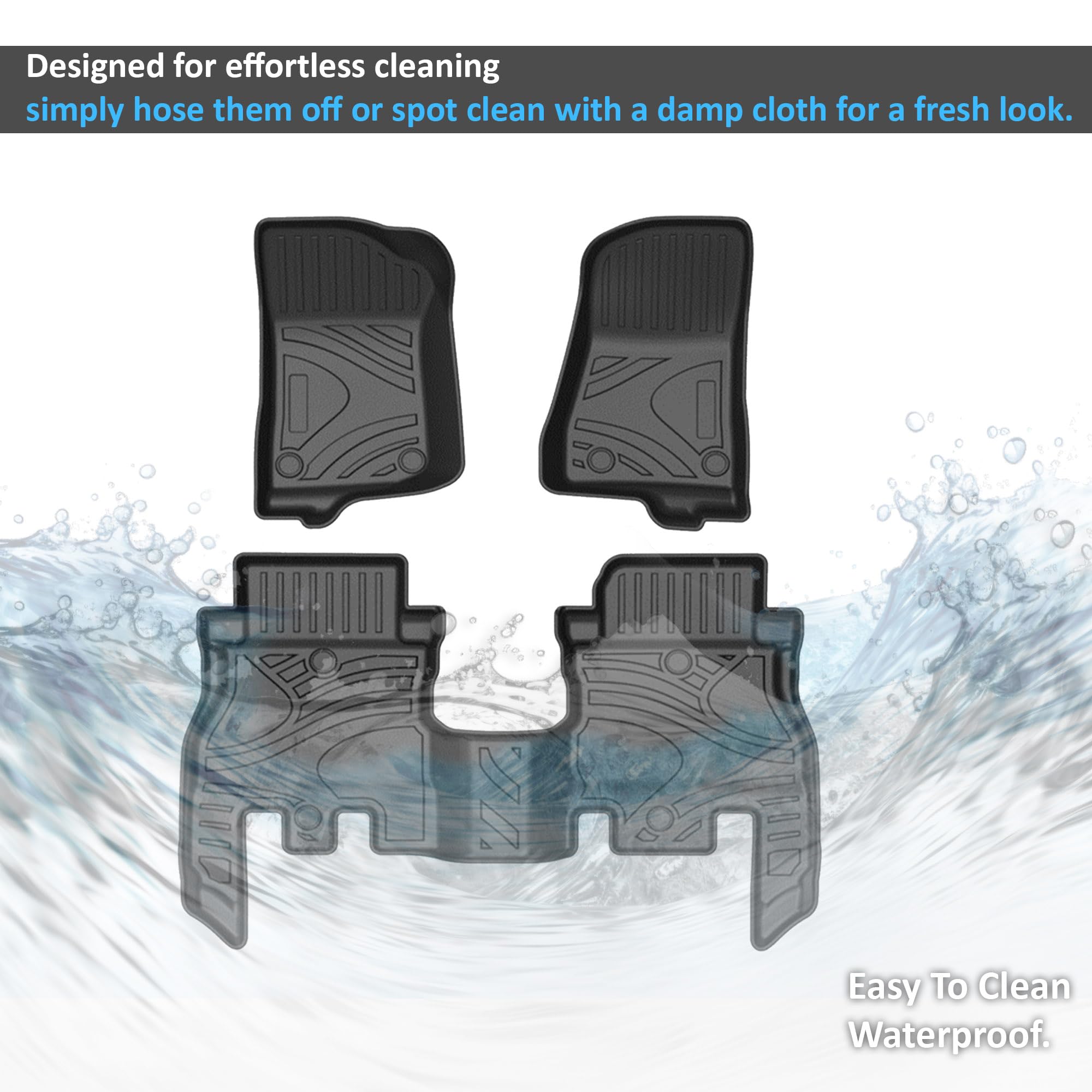 TOTALINER Black Horse Heavy Duty Floor Mat Anti-Skid Black 1.37'' Thickness Compatible with 2018-2024 Jeep Wrangler-FMJJL18