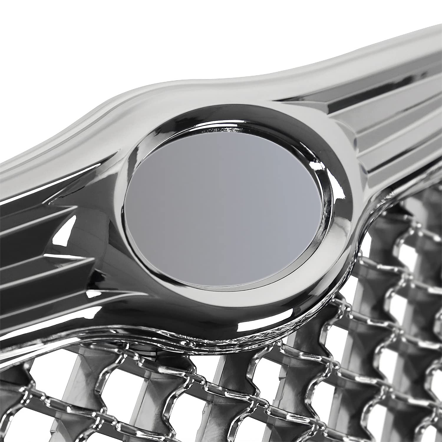 Front Chrome Mesh Grill Grille Spec-D Tuning Compatible with 2005-2010 Chrysler 300 300C
