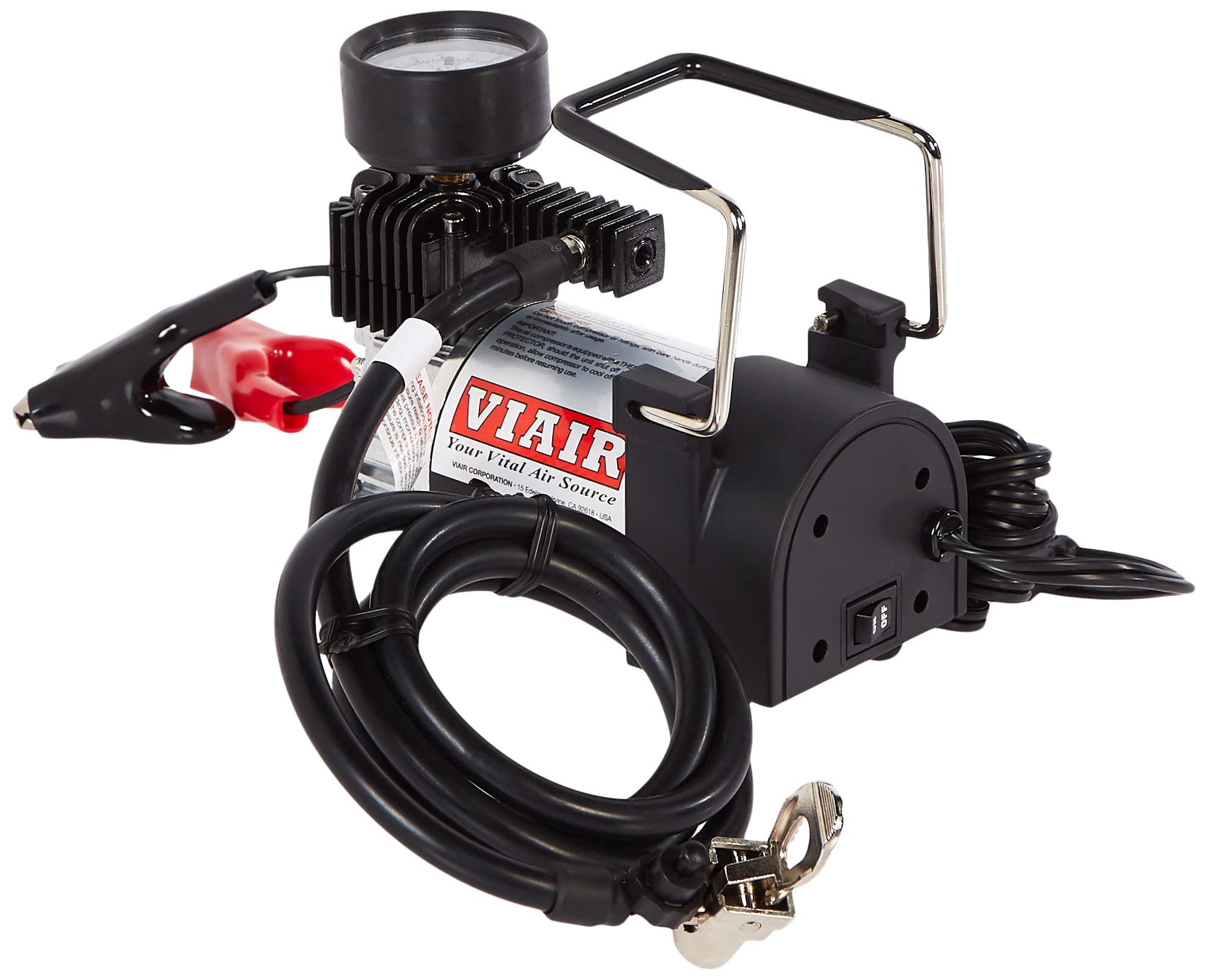 90P ViAir - 00093 Portable Compressor Kit With Alligator Clamps, Tire Inflator, Tire Air Pump, 12V, 30 Min. @ 30 PSI, 120 PSI, For Up to 31 Inch Tires