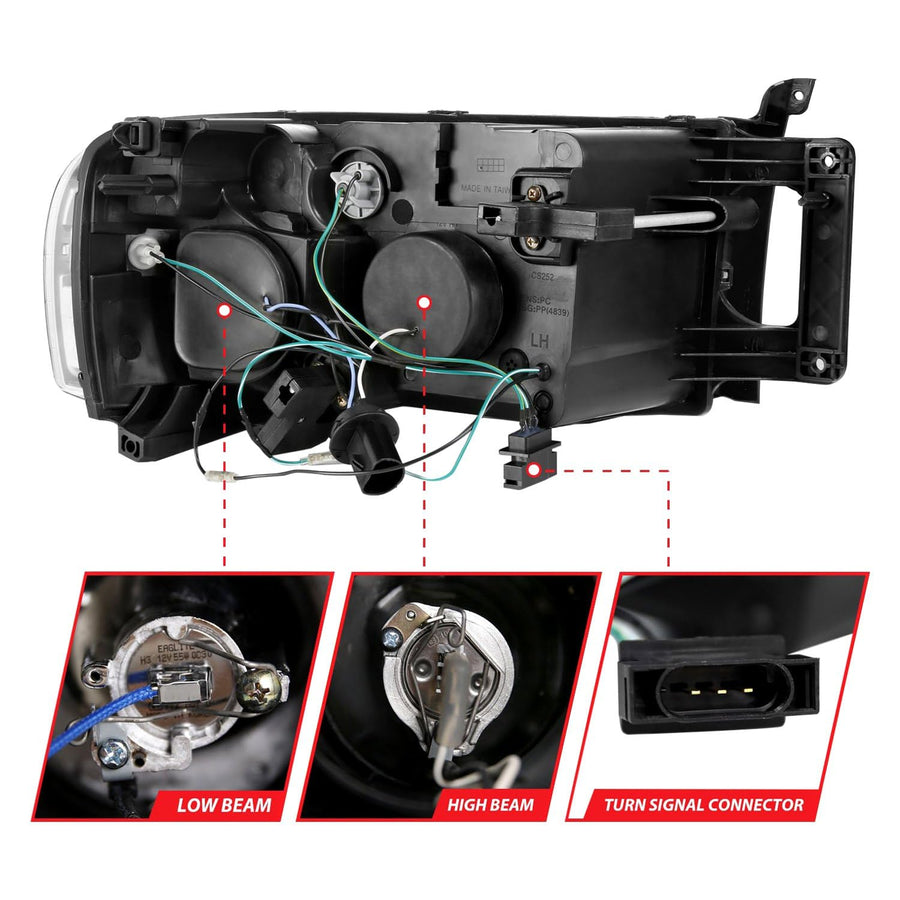 111490 Anzo, Usa Projector Headlamps Fits Dodge Ram 1500