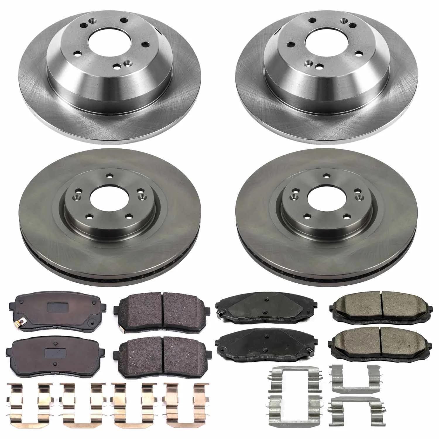 Power Stop KOE7286 Replacement Brake Kit-OE Front and Rear Brake Rotors & Ceramic Pads For Kia Sedona 2015-2021 [Model Specific]