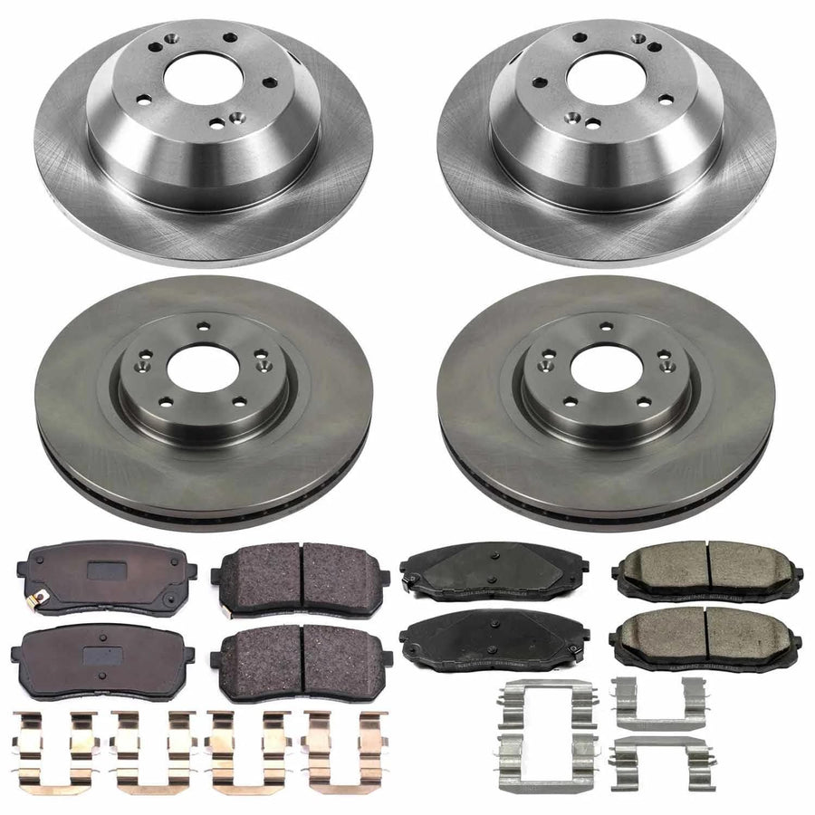 Power Stop KOE7286 Replacement Brake Kit-OE Front and Rear Brake Rotors & Ceramic Pads For Kia Sedona 2015-2021 [Model Specific]