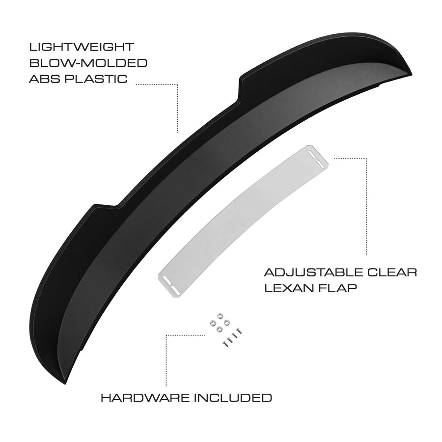 Drake JR3B-6344210-A Muscle Cars S550 Rear Spoiler - Wicker Bill Style - Satin Black