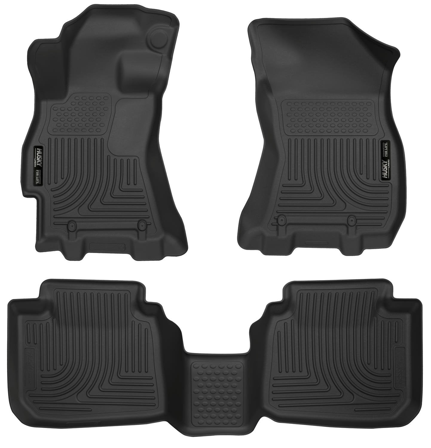 Weatherbeater Husky Liners Floor Mats | Fits 2015-2019 Subaru Legacy & Subaru Outback | Front & 2nd Row, 3-pc Black - 99671