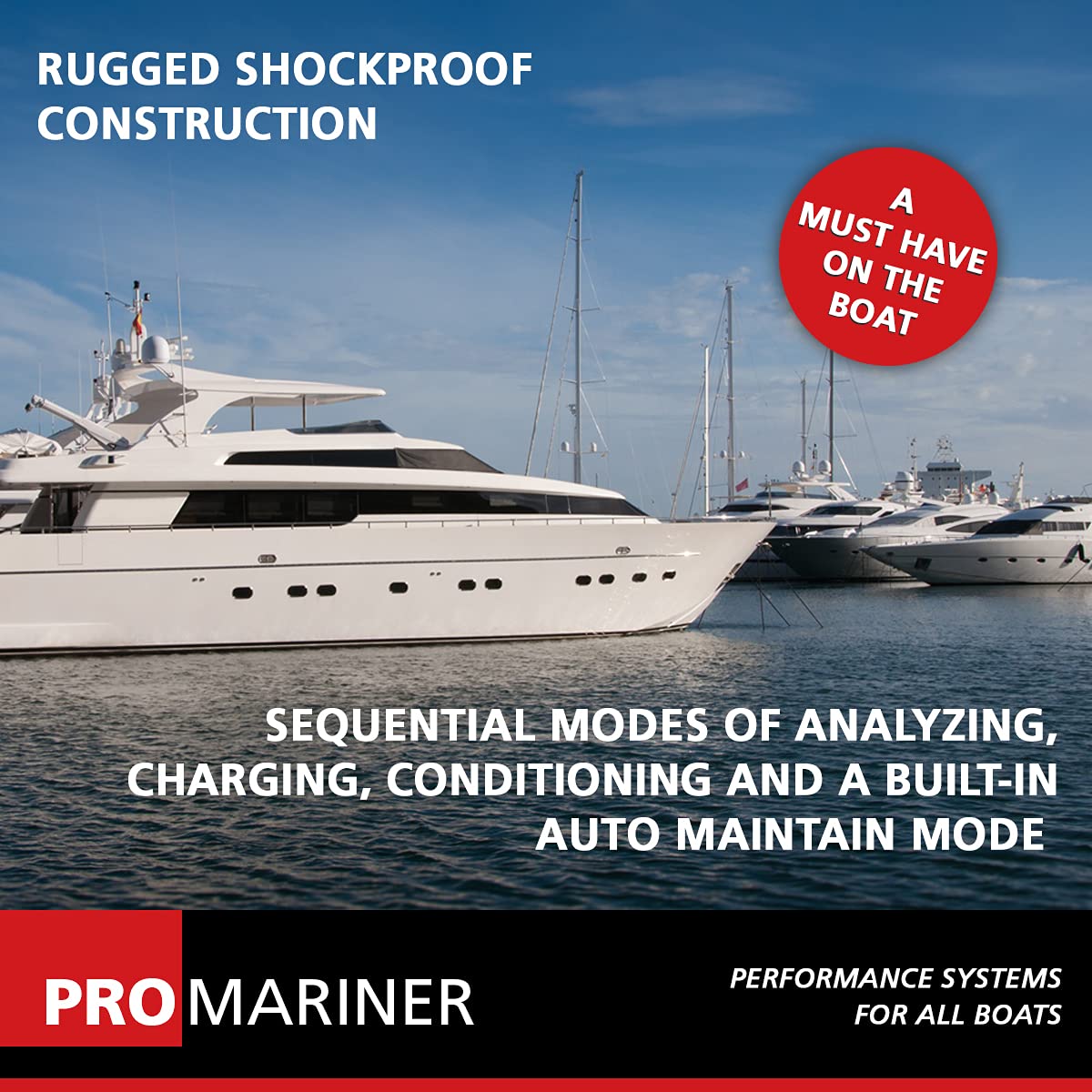 ProMariner Batt Chgr, 12V 10A, ProMar1 DS, 2 Bank