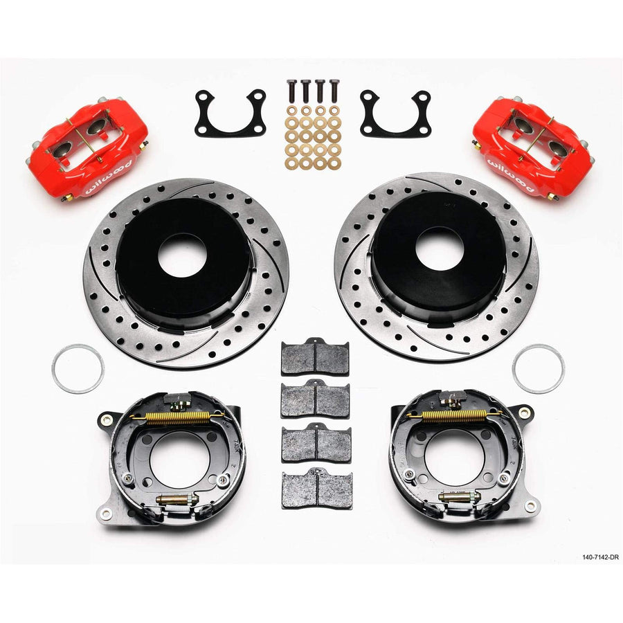 WILWOOD 140-7142-DR Park Brake Kit FDL P/S, Drilled, Red Big Ford 2.36" Offset, Currie, Blank
