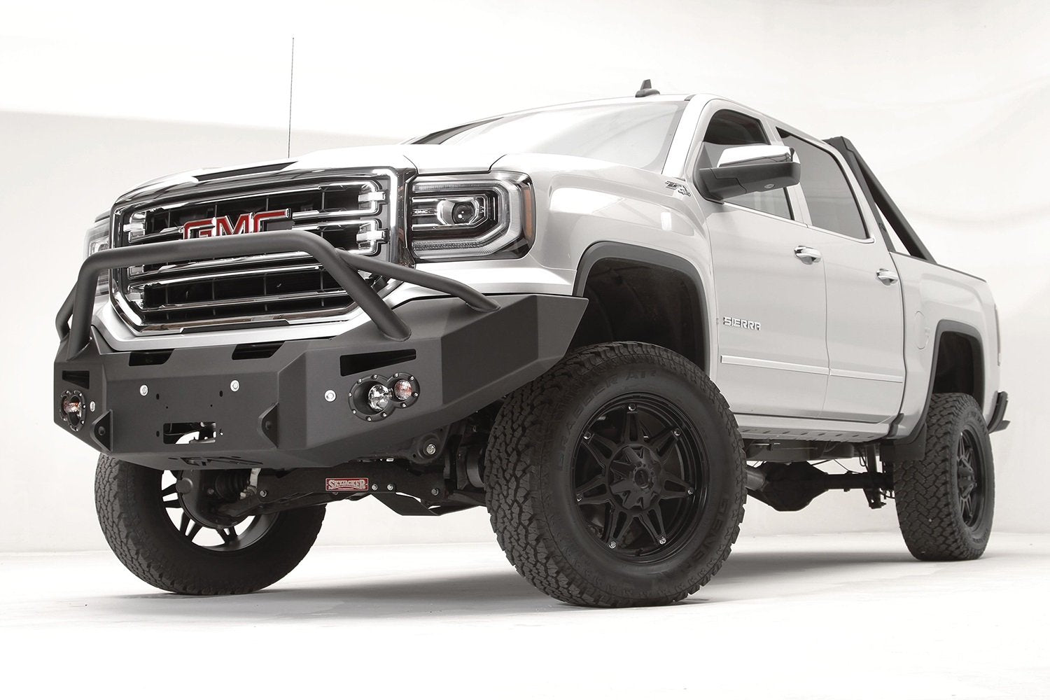 Premium Winch Front Bumper Fab Fours GS16-F3952-B Uncoated/Paintable w/Sensors Pre-Runner Guard [AWSL]