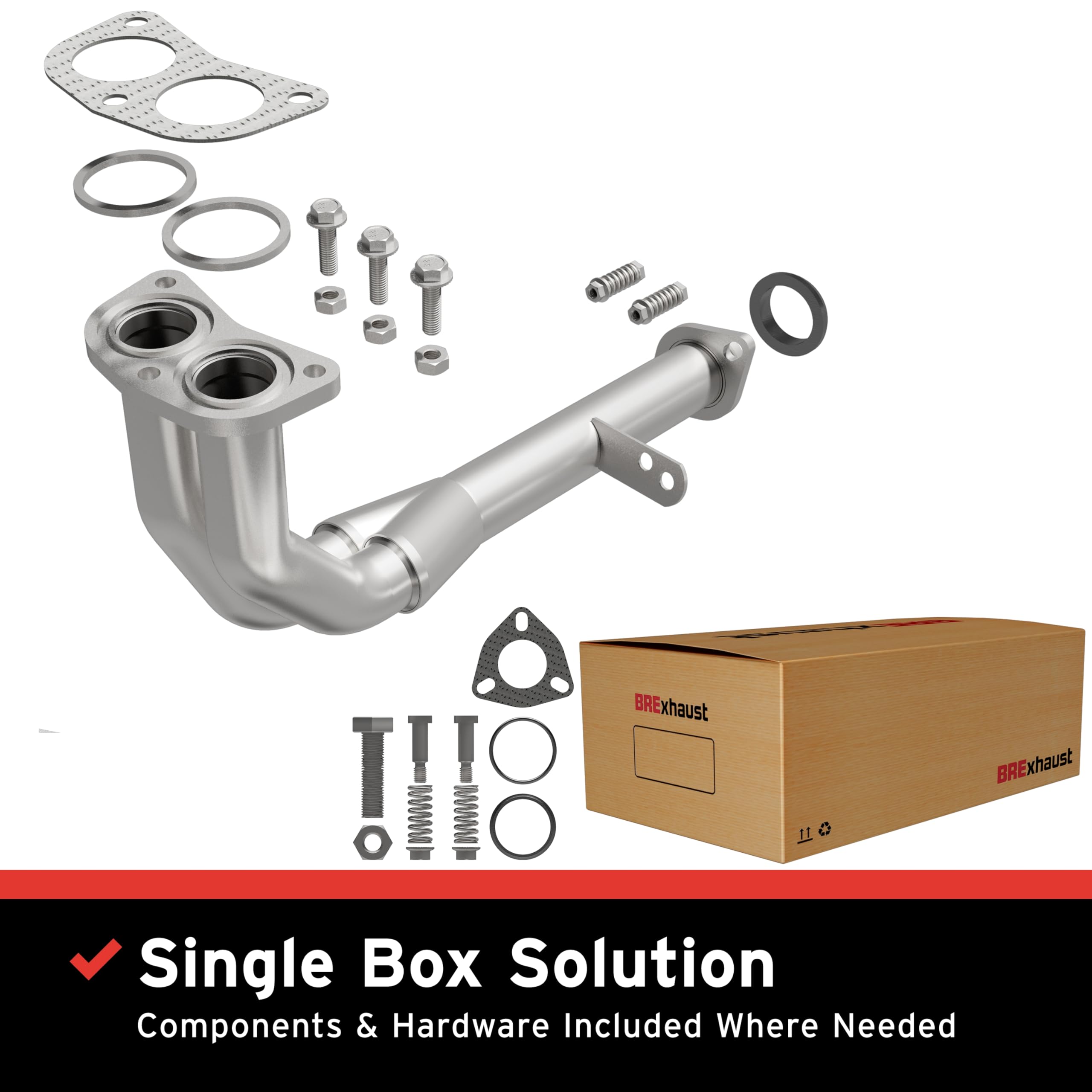 Replacement BRExhaust Front Pipe Kit 107-0014: Direct-Fit, Compatible with 96-00 Civic, EL 1.6L
