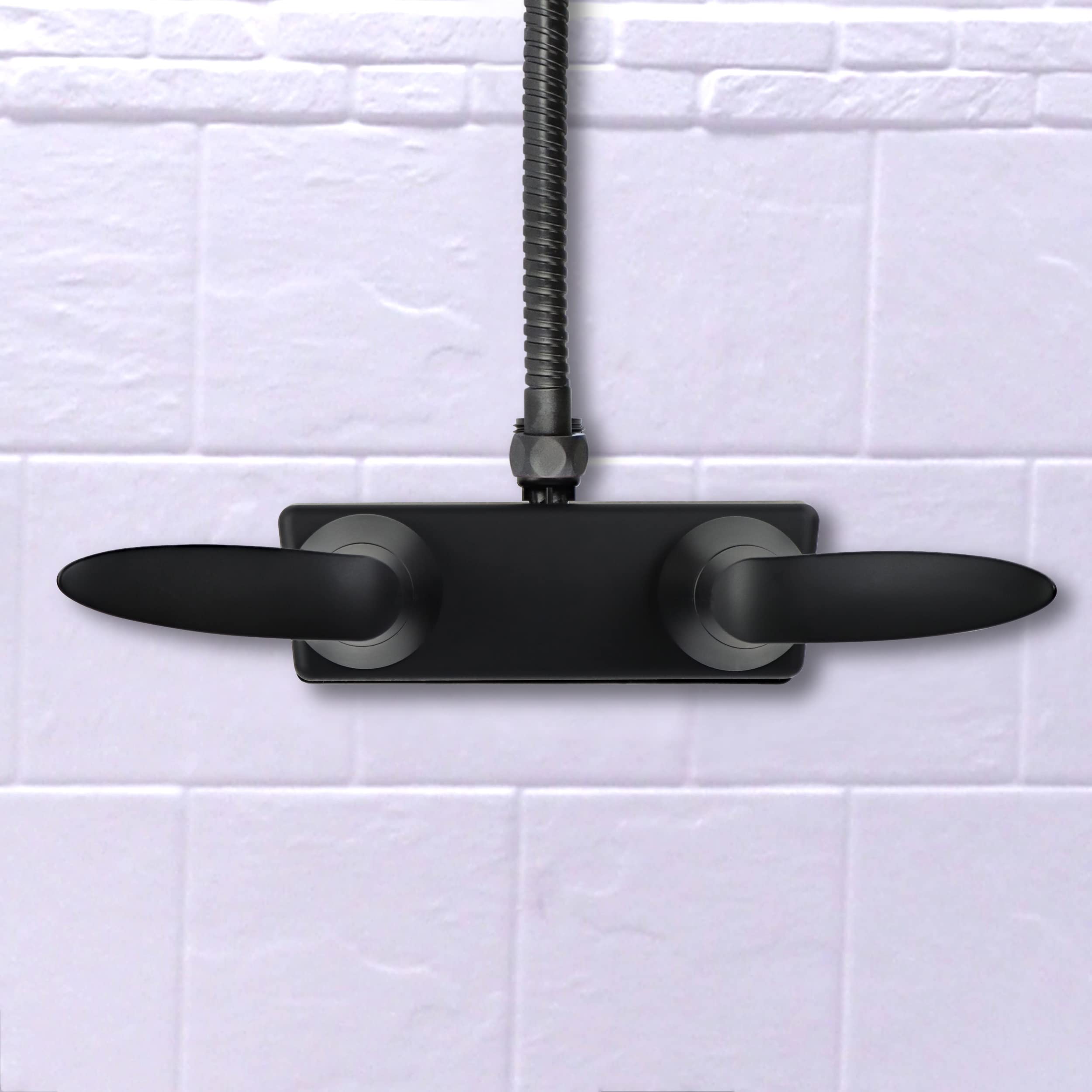 Double Lever Empire Faucets Shower Valve, 1pc - Matte Black RV Bathroom Faucet Valve, Non-Metallic with Vacuum Breaker