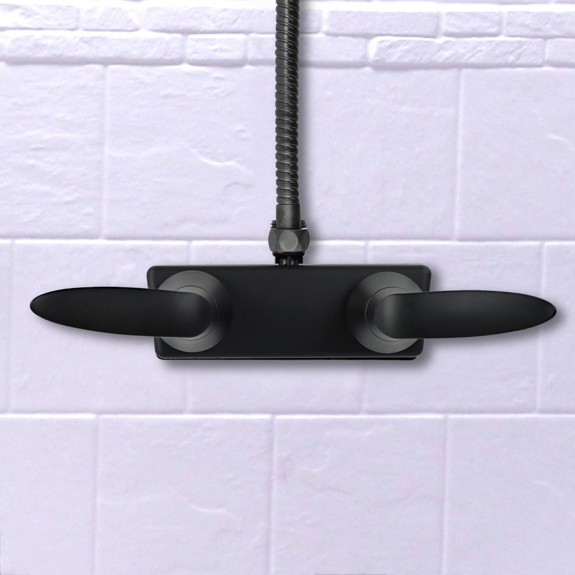 Double Lever Empire Faucets Shower Valve, 1pc - Matte Black RV Bathroom Faucet Valve, Non-Metallic with Vacuum Breaker