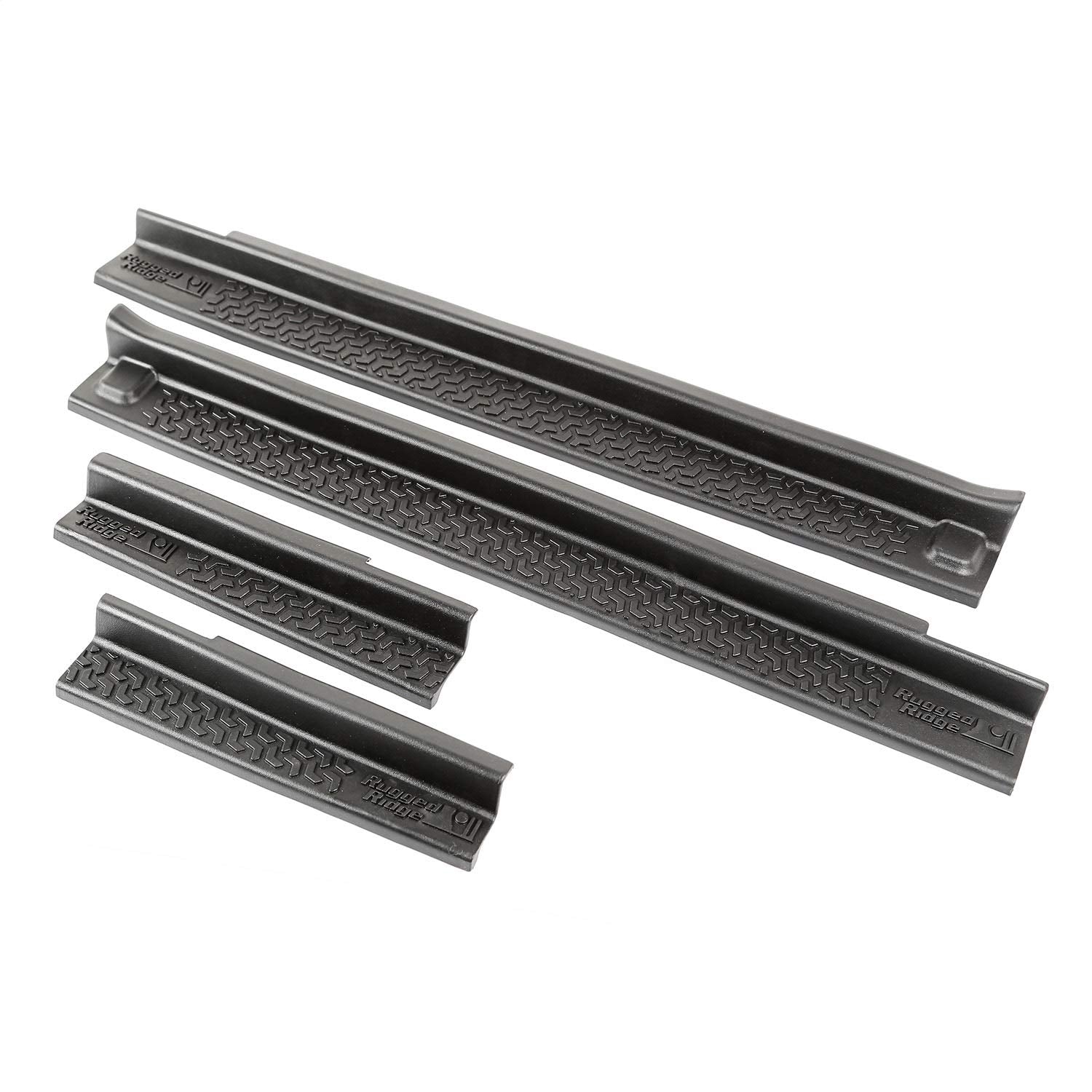 All-Terrain Rugged Ridge Entry Guards for Jeep Wrangler JKU | 4-Piece Set, No Drill | Black Thermoplastic | 11216.21 | Fits 2007-2018 Jeep Wrangler JKU 4-Door