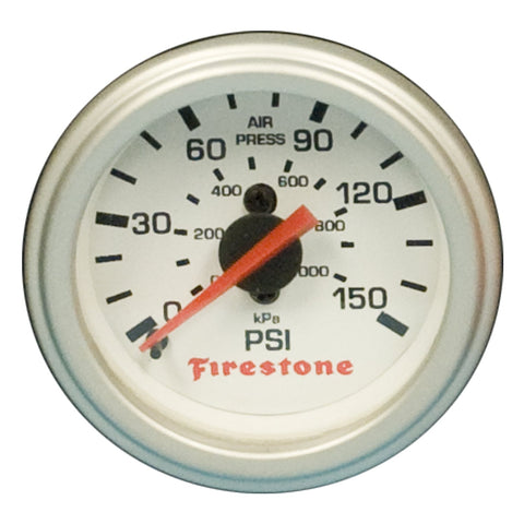 Single Firestone Replacement Pressure Gauge - White Face (For PN 2225/2229 / 2196) (WR17609181)