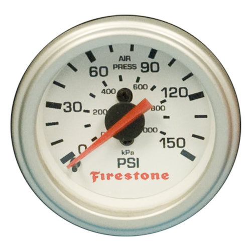 Single Firestone Replacement Pressure Gauge - White Face (For PN 2225/2229 / 2196) (WR17609181)