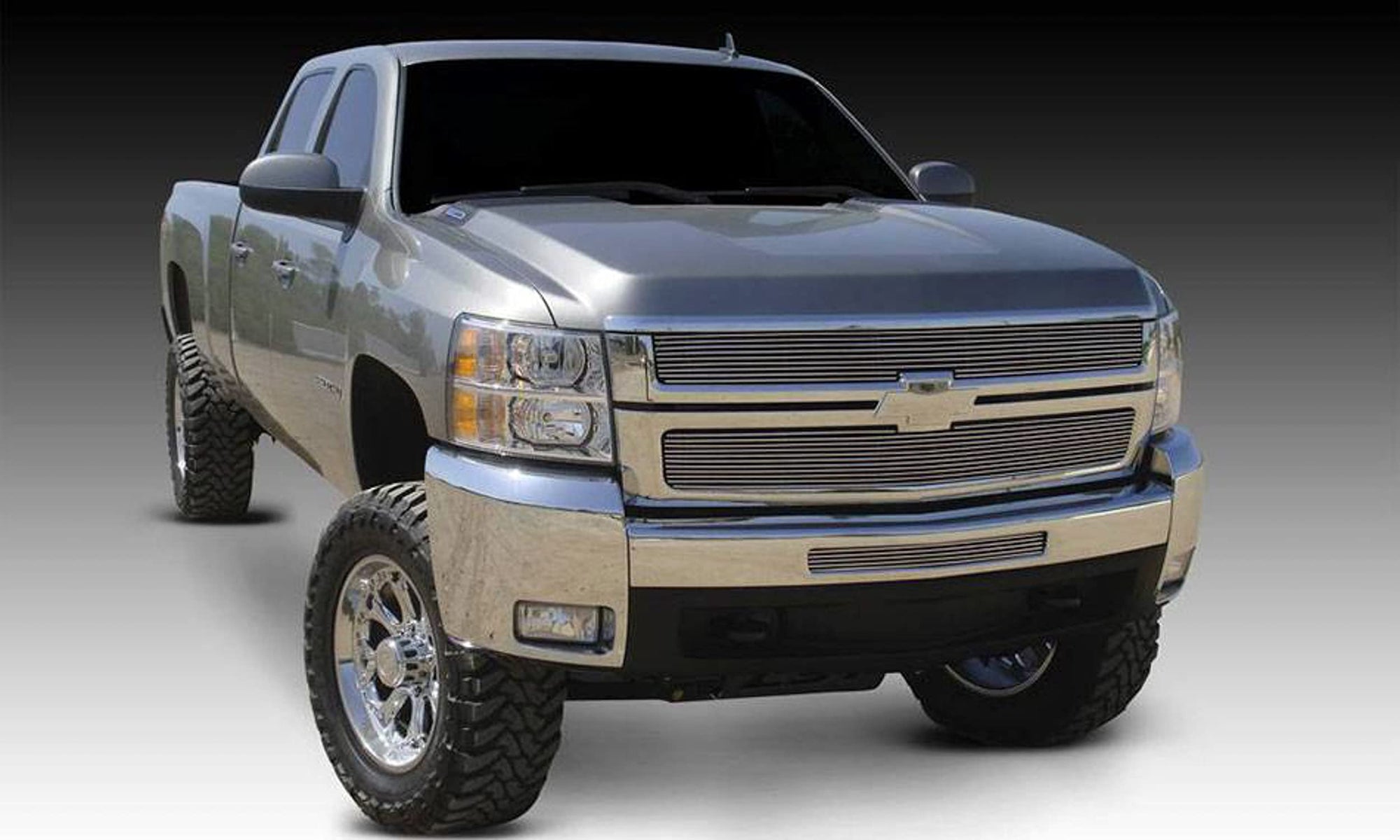 Polished 2007-2010 Silverado HD Billet Grille, 2 Pc, Overlay - PN #21112